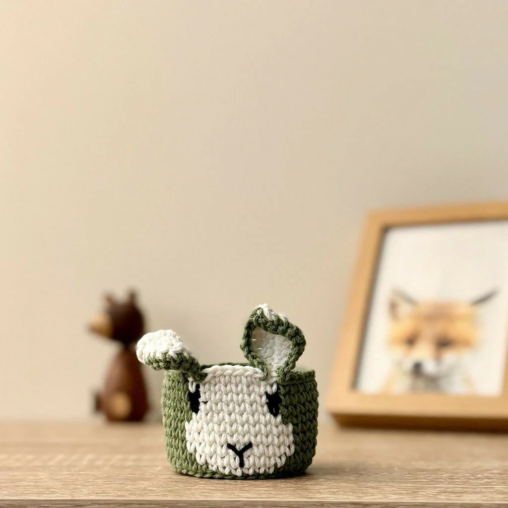 Crochet Petite Rabbit Basket - Image 4