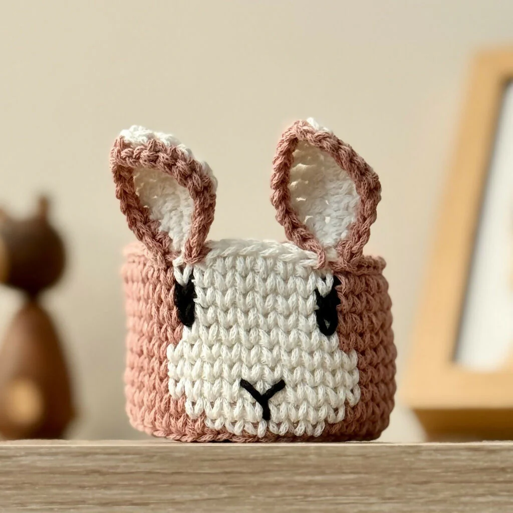 Crochet Petite Rabbit Basket - Image 8
