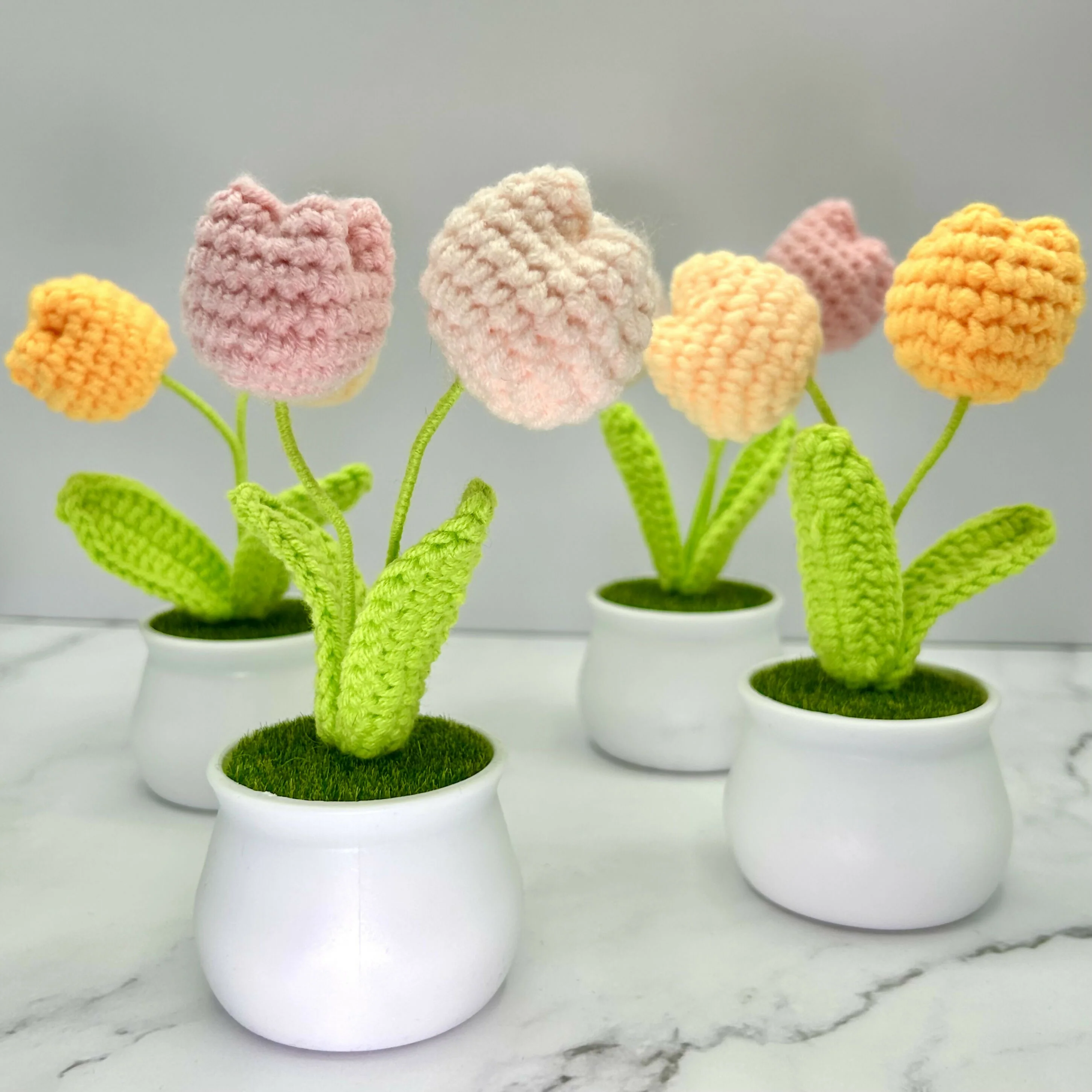 Crochet Tulip Flower In Pot