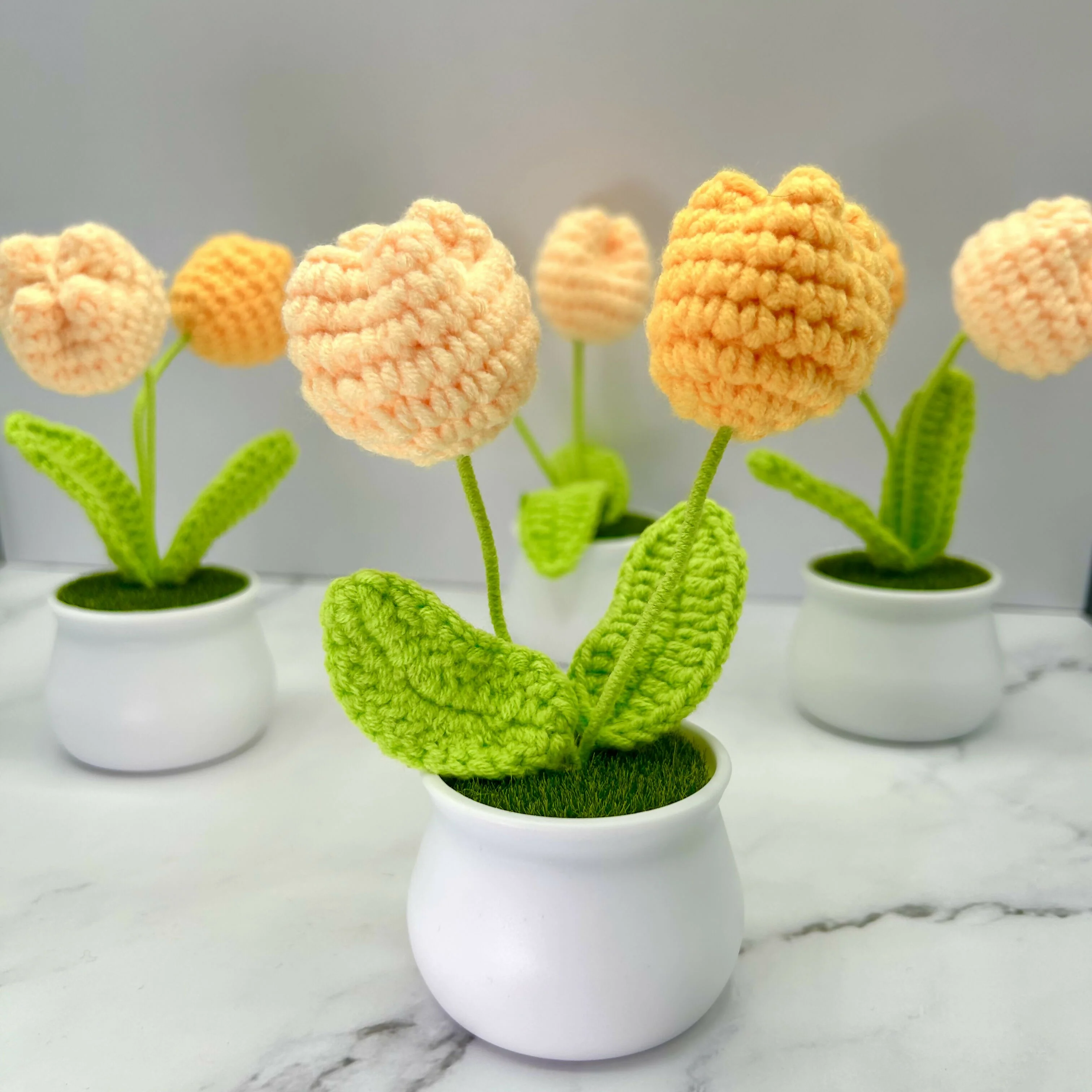 Crochet Tulip Flower In Pot - Image 2