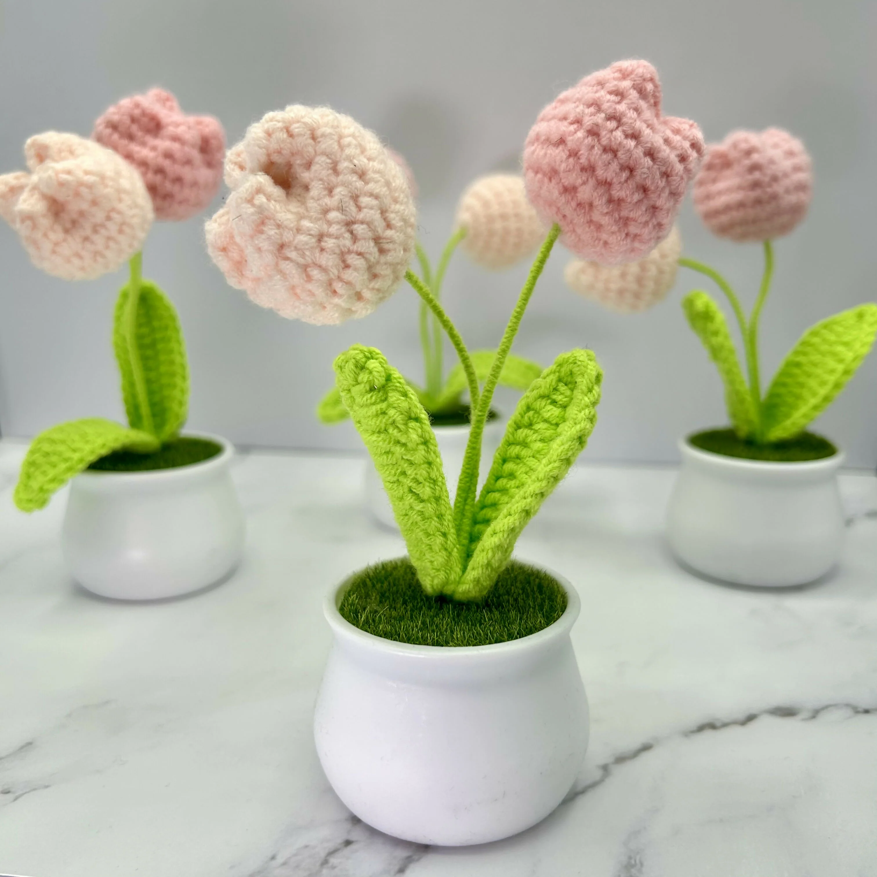 Crochet Tulip Flower In Pot - Image 3