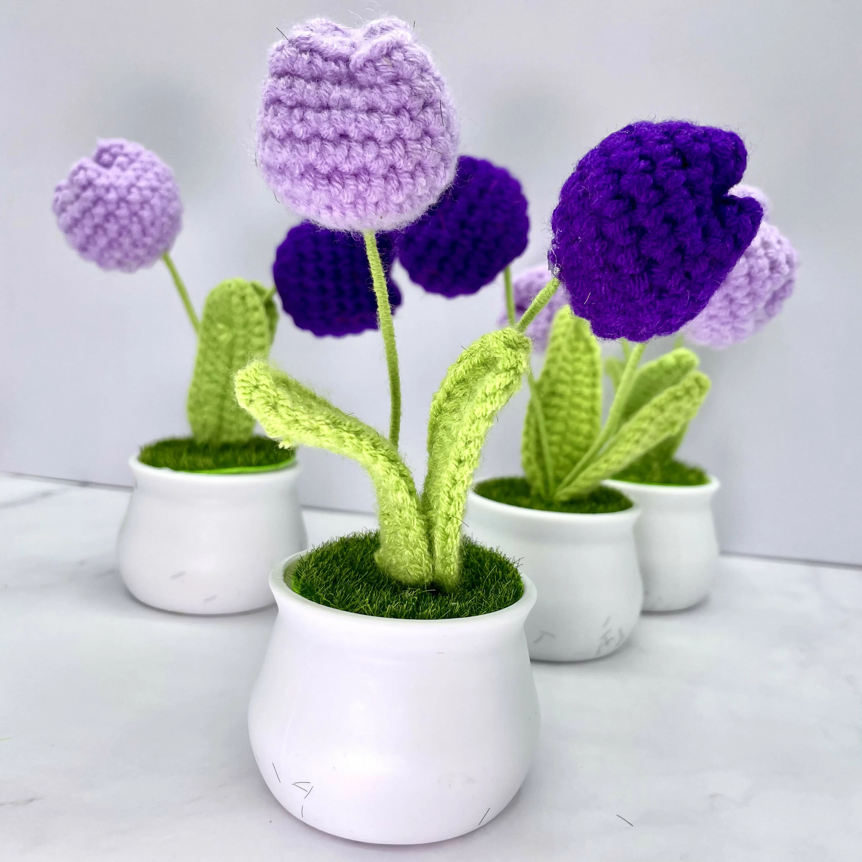 Crochet Tulip Flower In Pot - Image 4