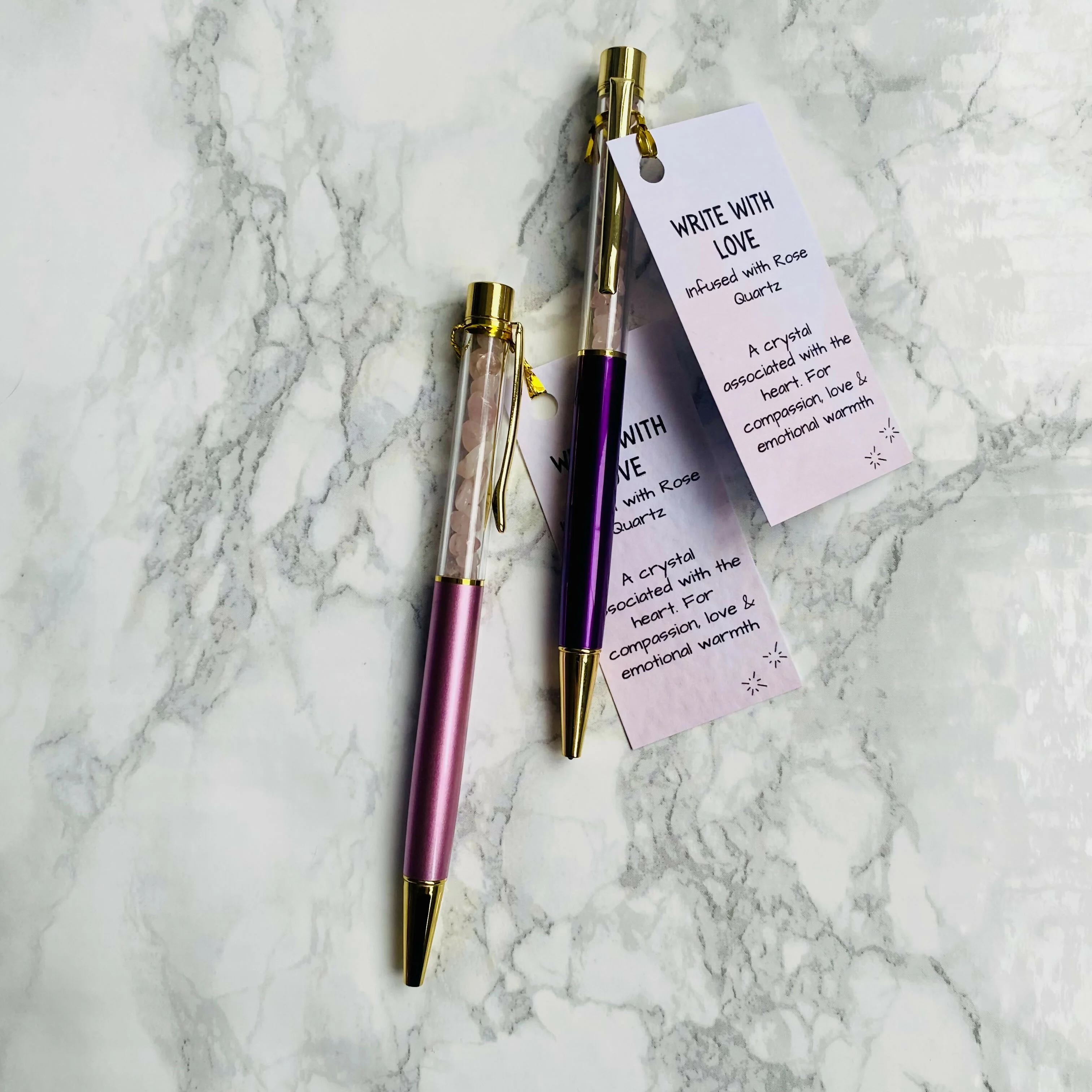 Crystal Infused Pen - Love (Rose Quartz)