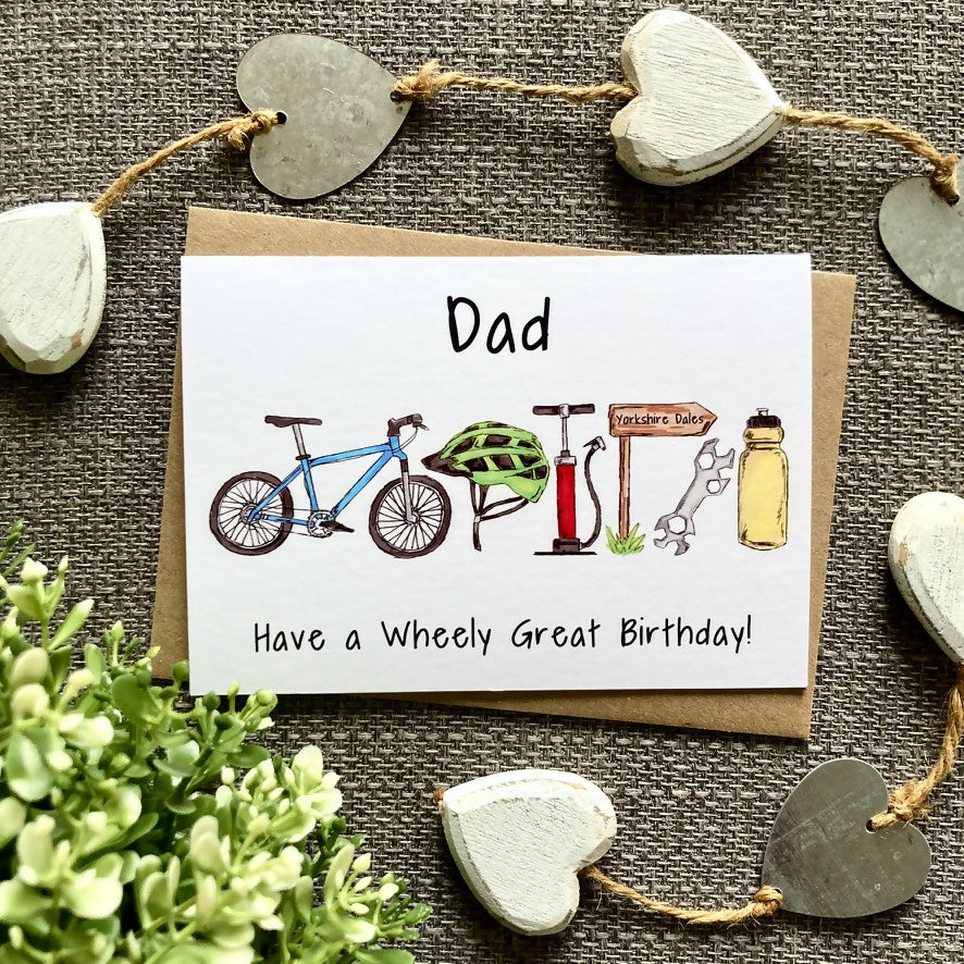 Cycling Dad Greetings Card