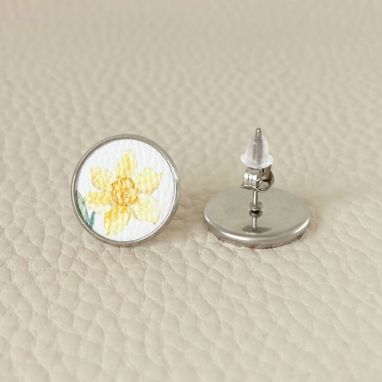 Daffodil Faux Leather Studs - Image 4