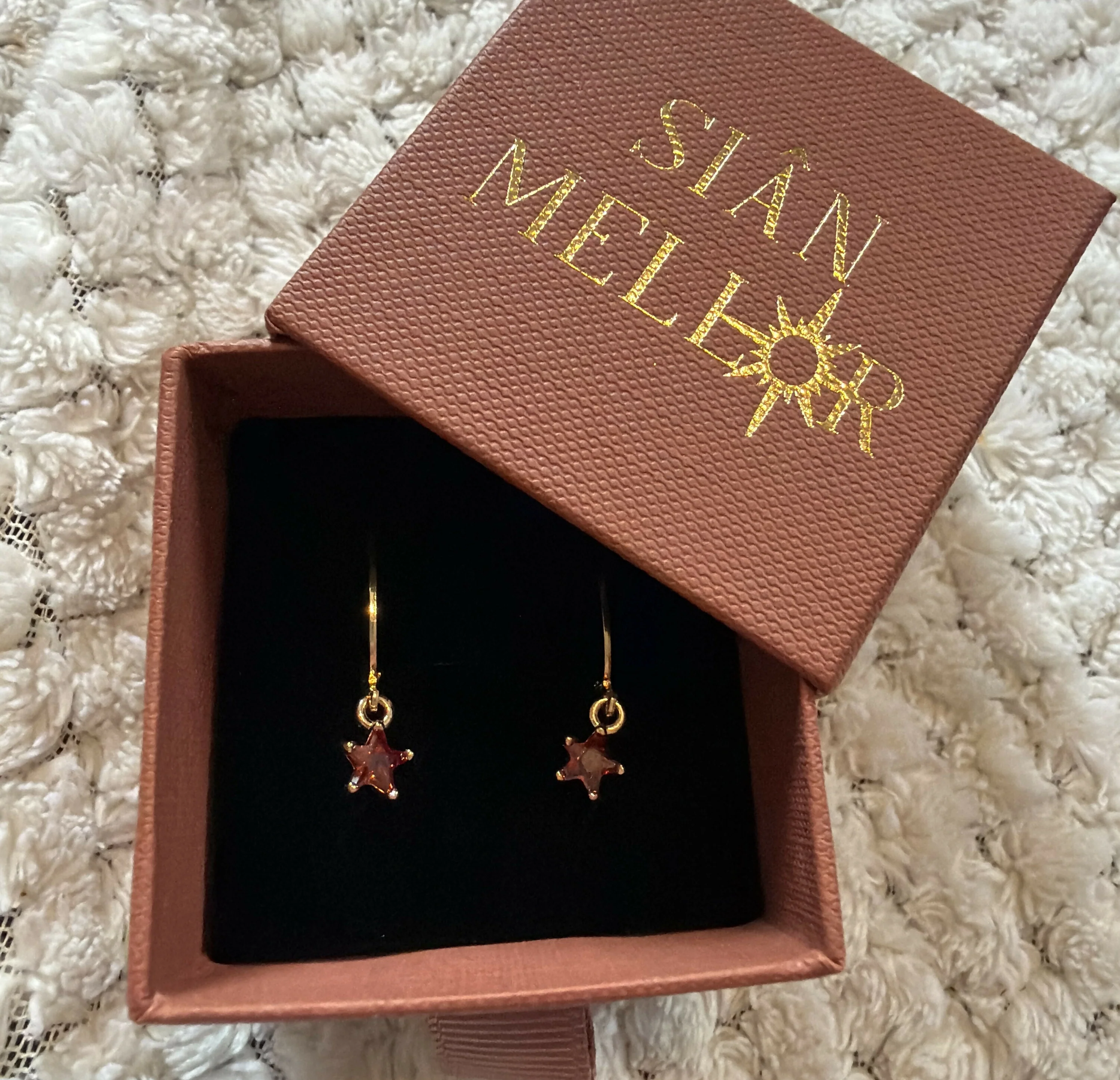 Dainty Star Huggie Hoops Amber