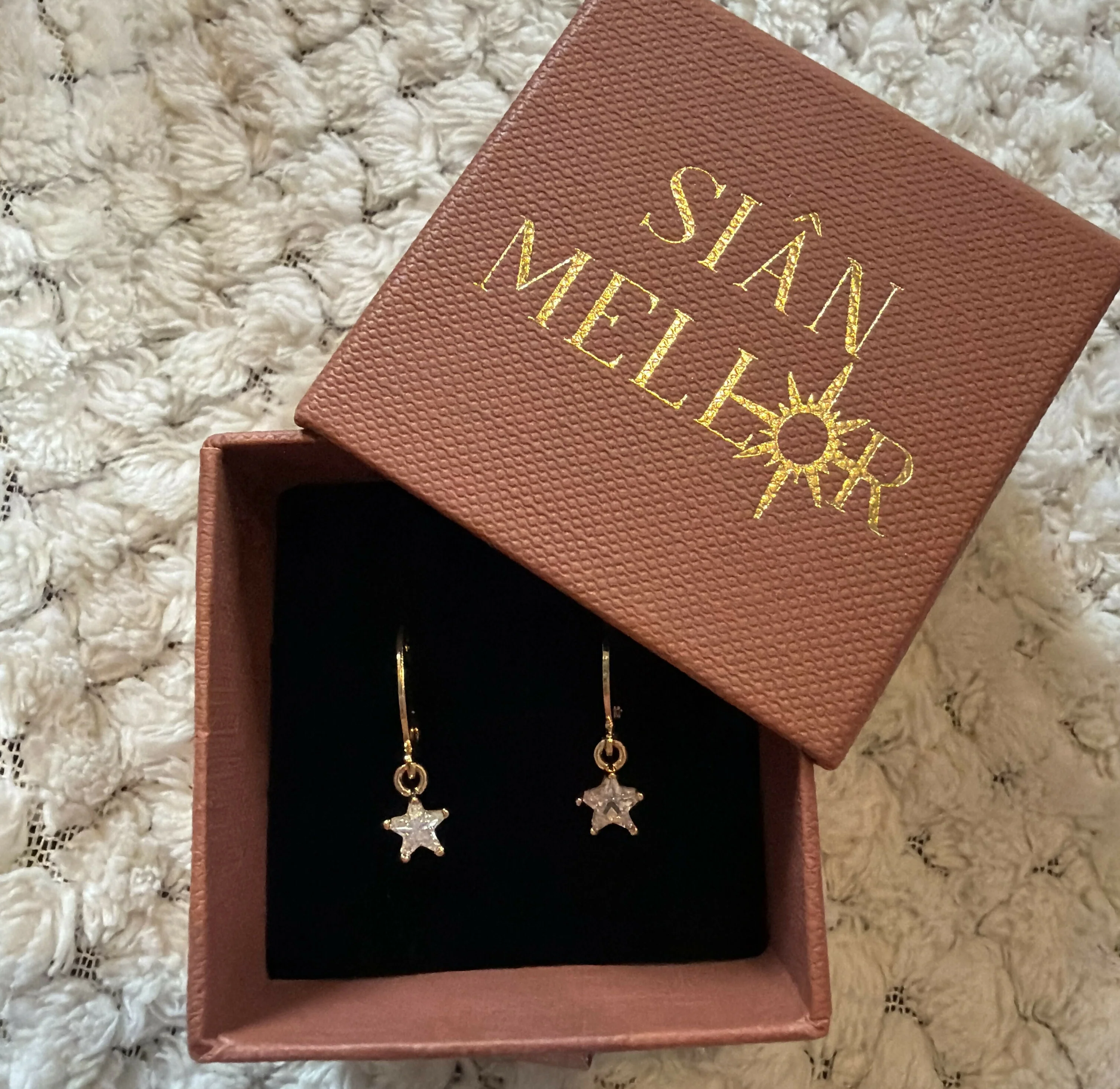 Dainty Star Huggie Hoops Clear