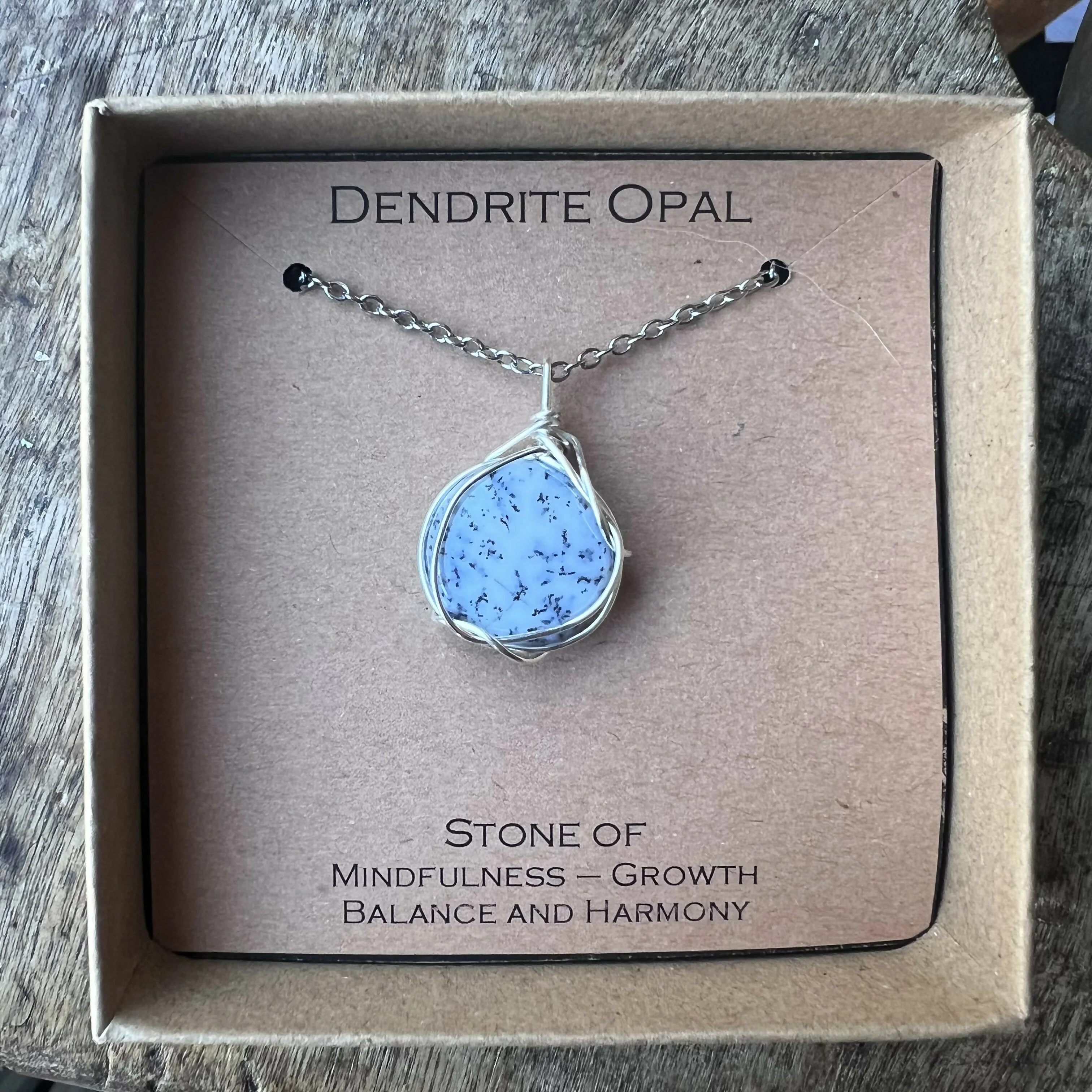 Dendrite Opal Wire Wrapped Pendant