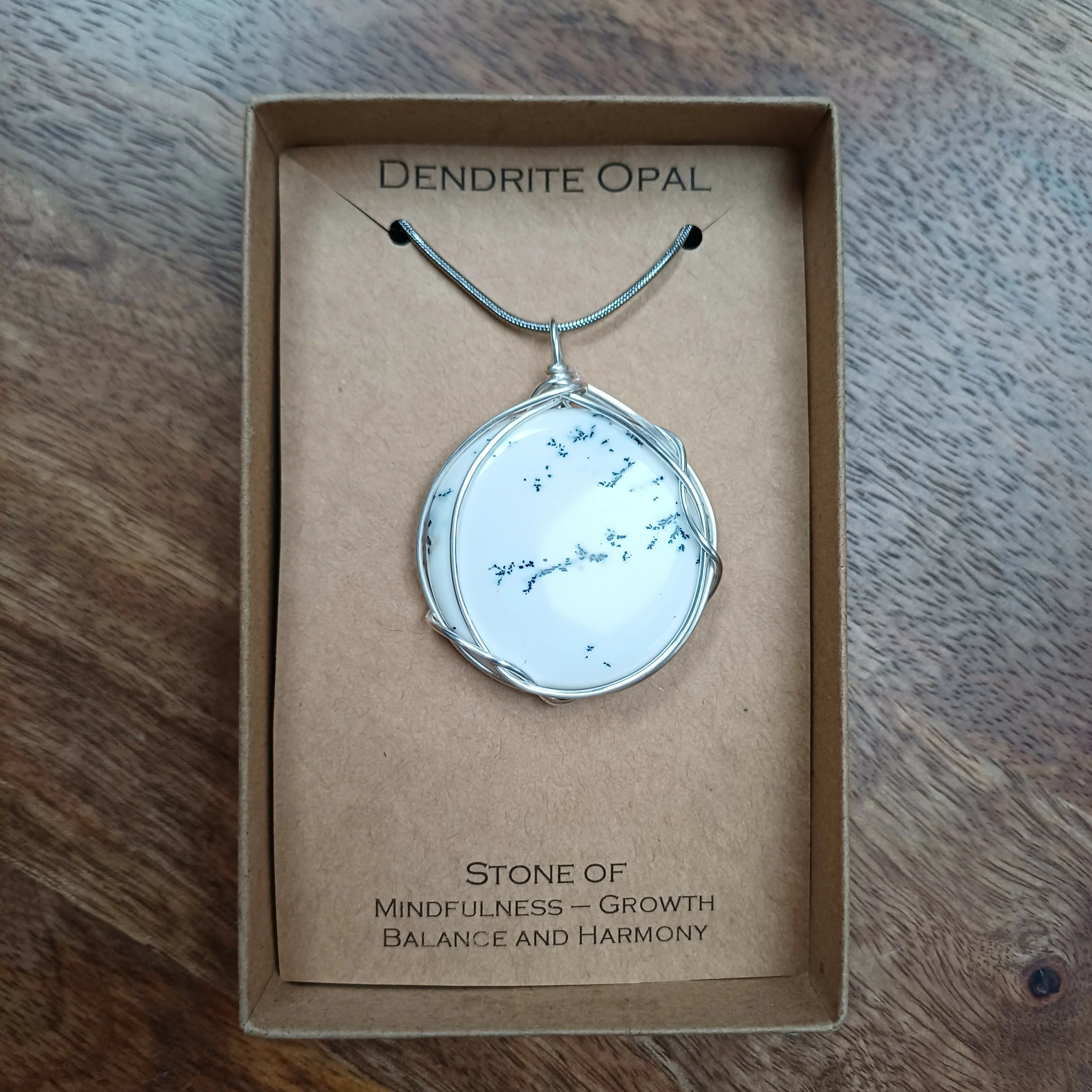 Dendrite Opal Wire Wrapped Pendant