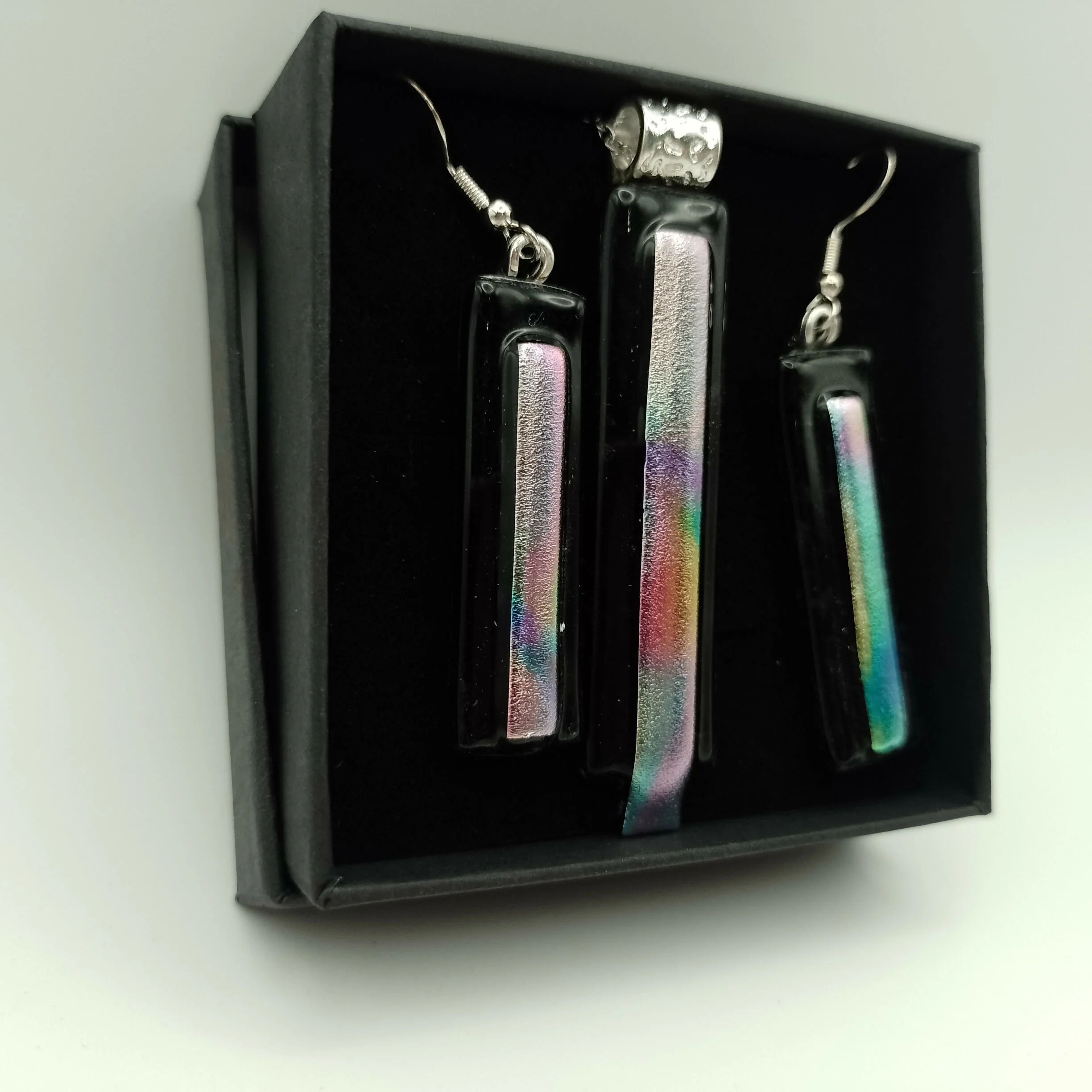 Dichroic Glass Earring and Pendant Set - Image 3