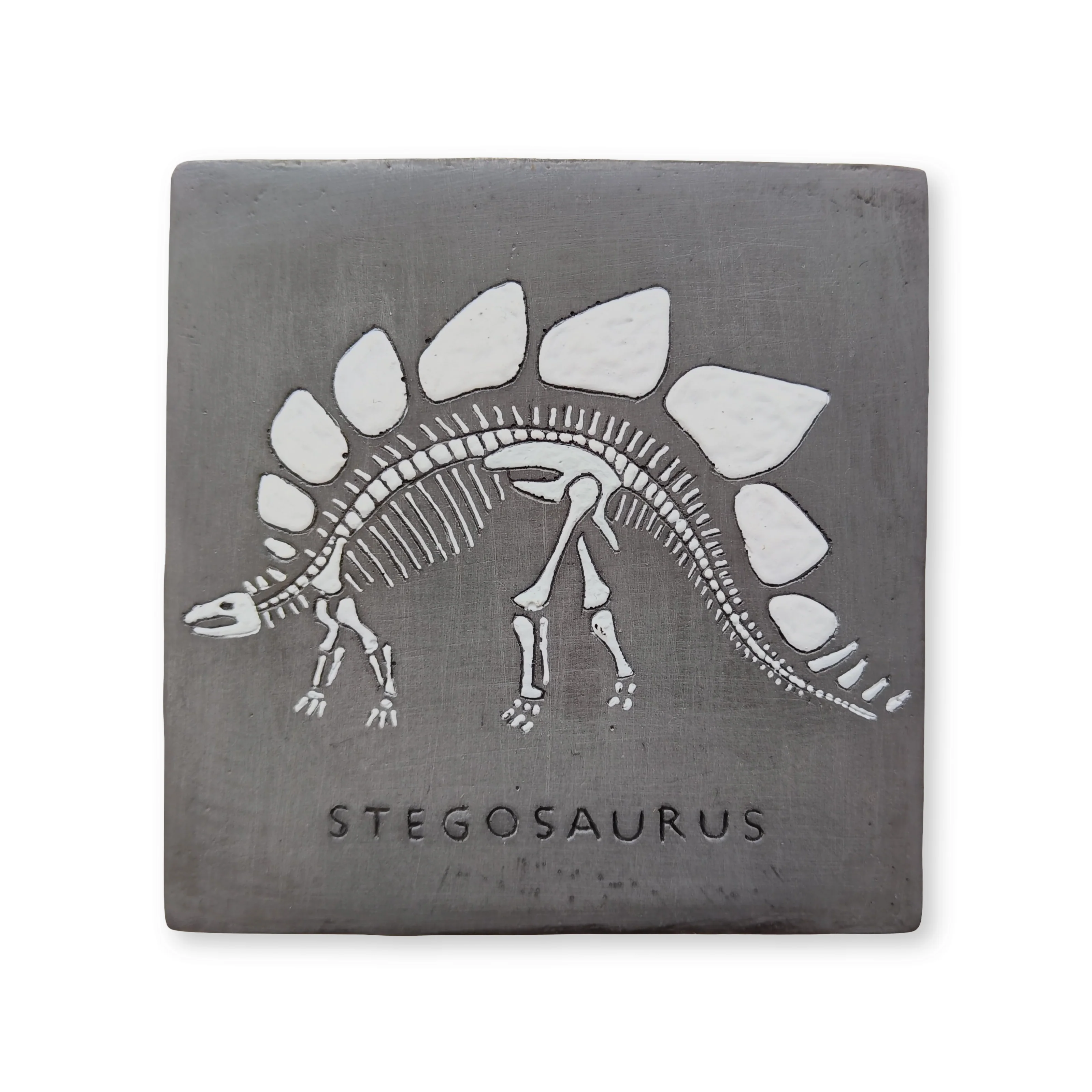 Dinosaur Skeleton: Stegosaurus / Original Artwork / Ready-to-hang Relief Wall Art / Limited Edition of 25