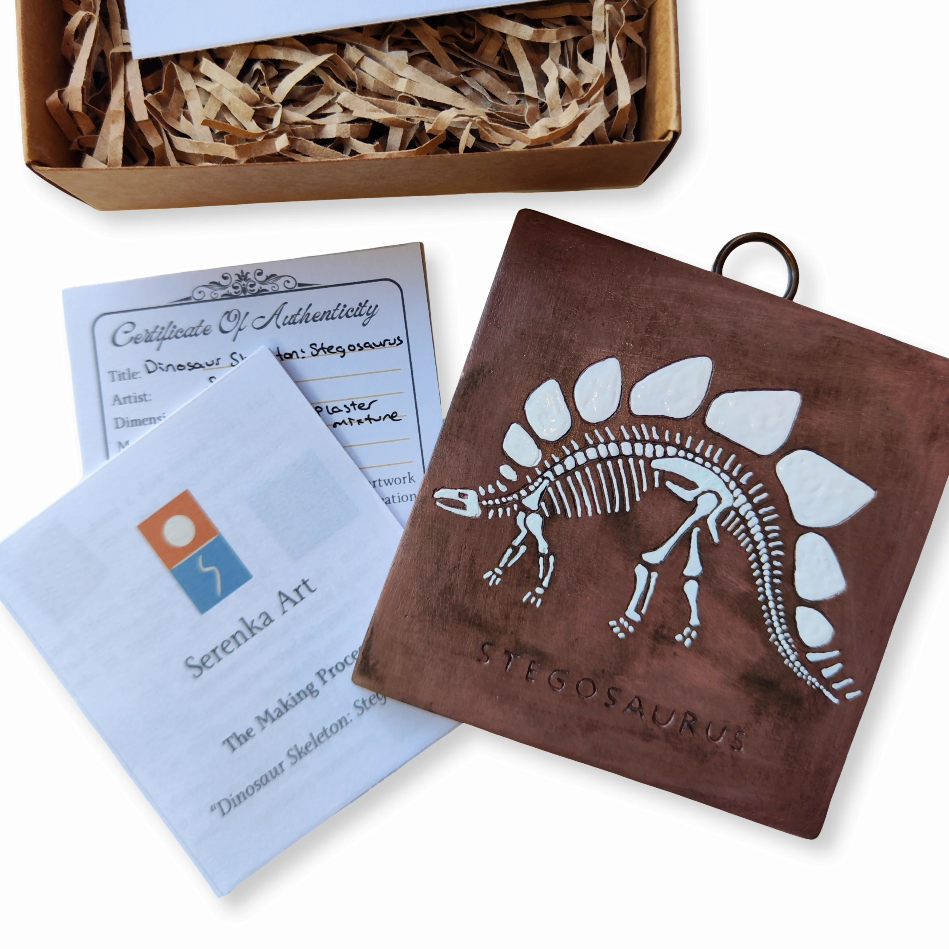 Dinosaur Skeleton: Stegosaurus / Original Artwork / Ready-to-hang Relief Wall Art / Limited Edition of 25 - Image 5