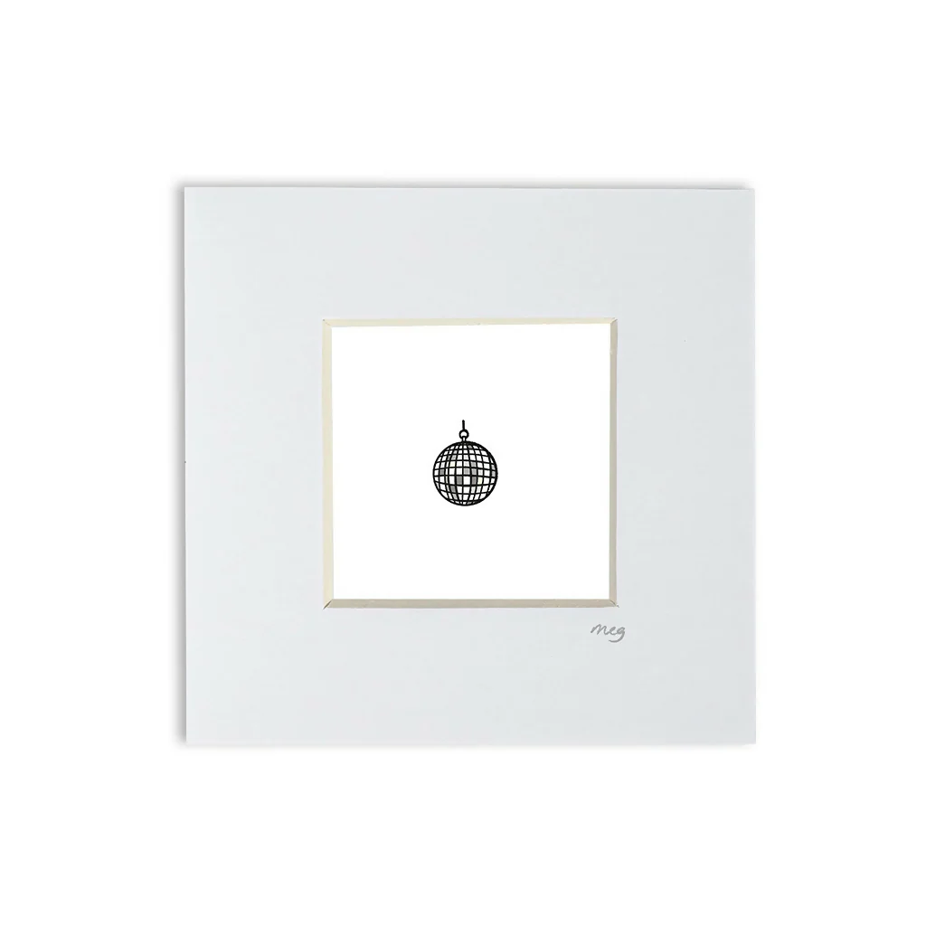 Disco Ball 4x4" Mounted Mini Print