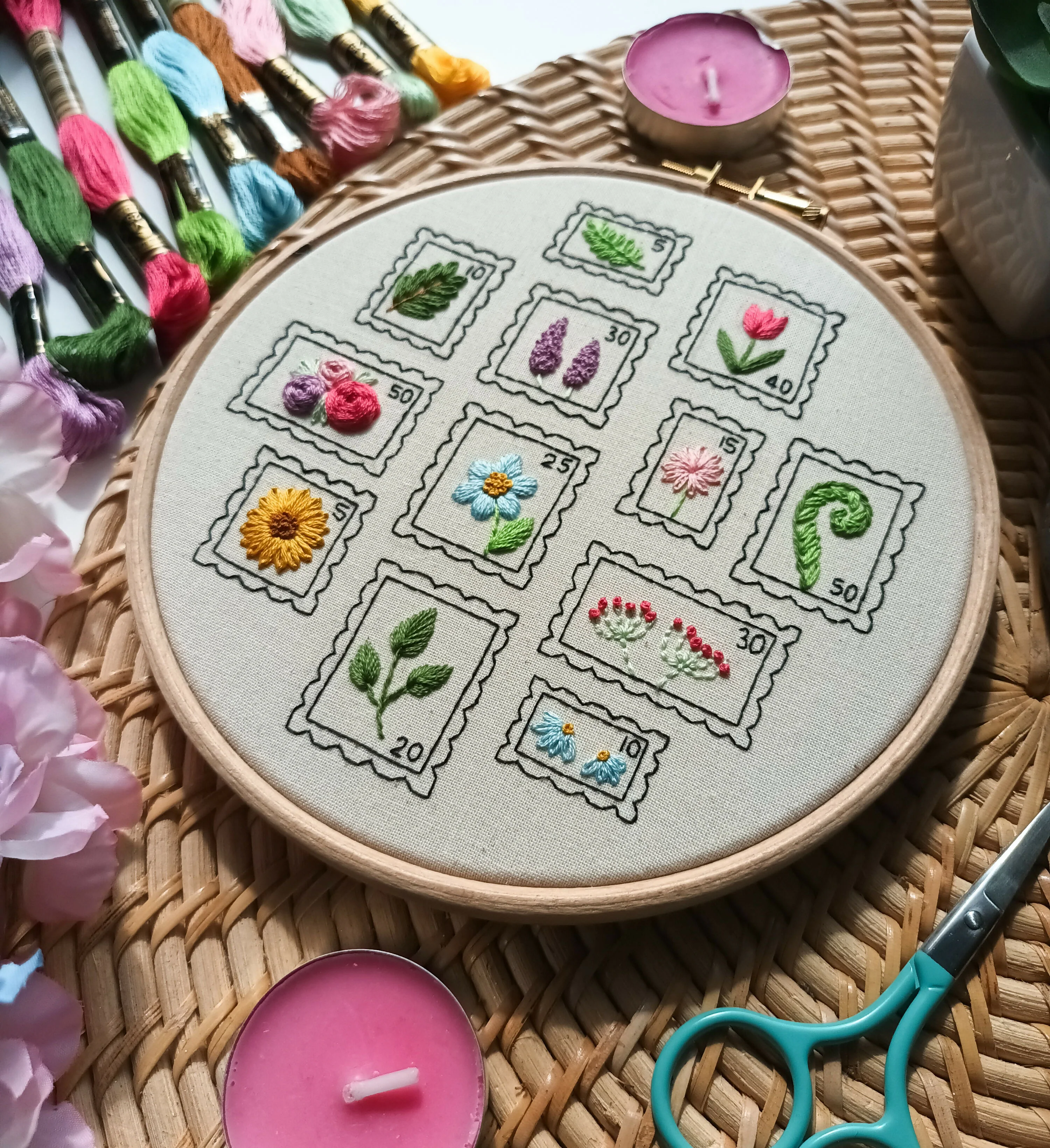 DIY Embroidery Kit For Beginners - Botanical Stamps - Image 4