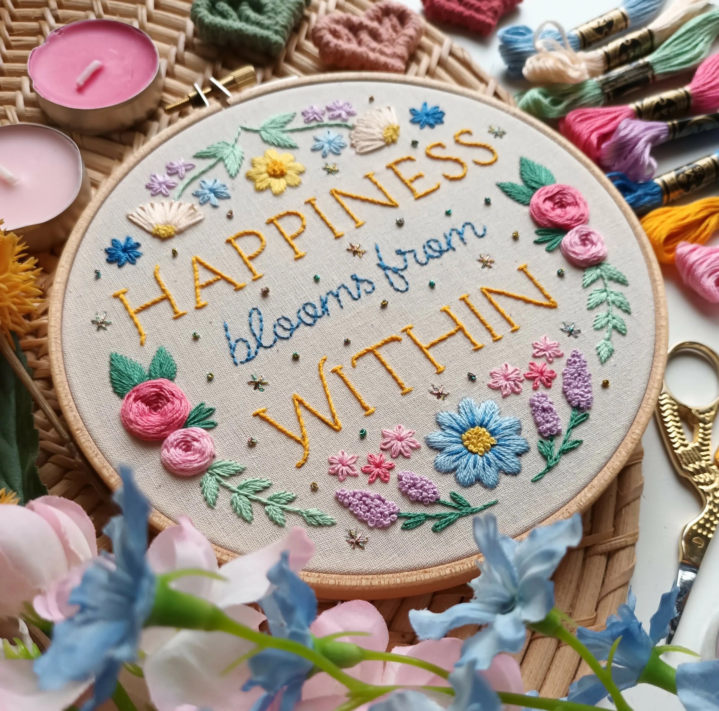 DIY Embroidery Kit For Beginners - Happiness Blooms From Within - Image 4