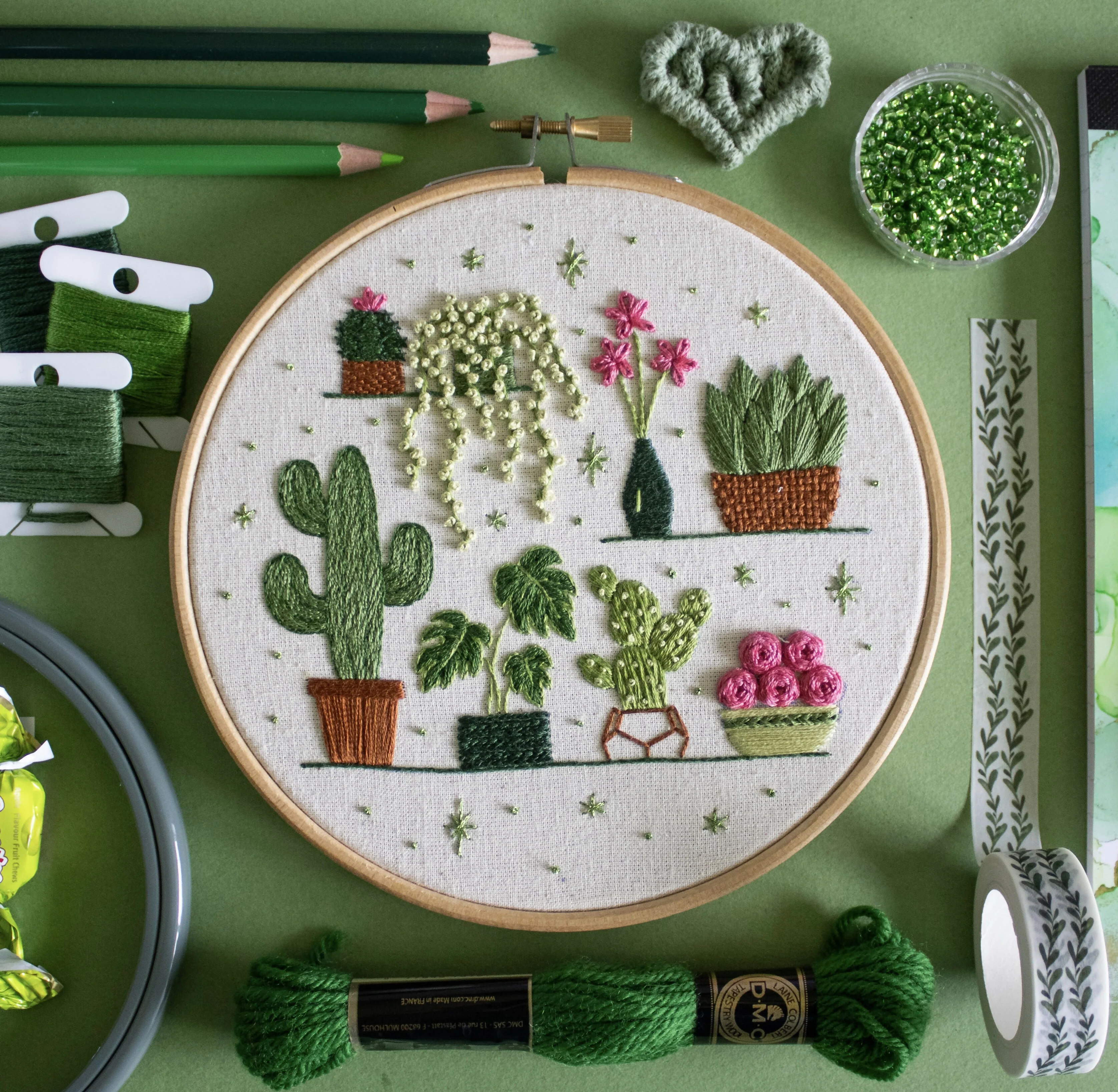 DIY Embroidery Kit For Beginners - Potted Plants - Image 4