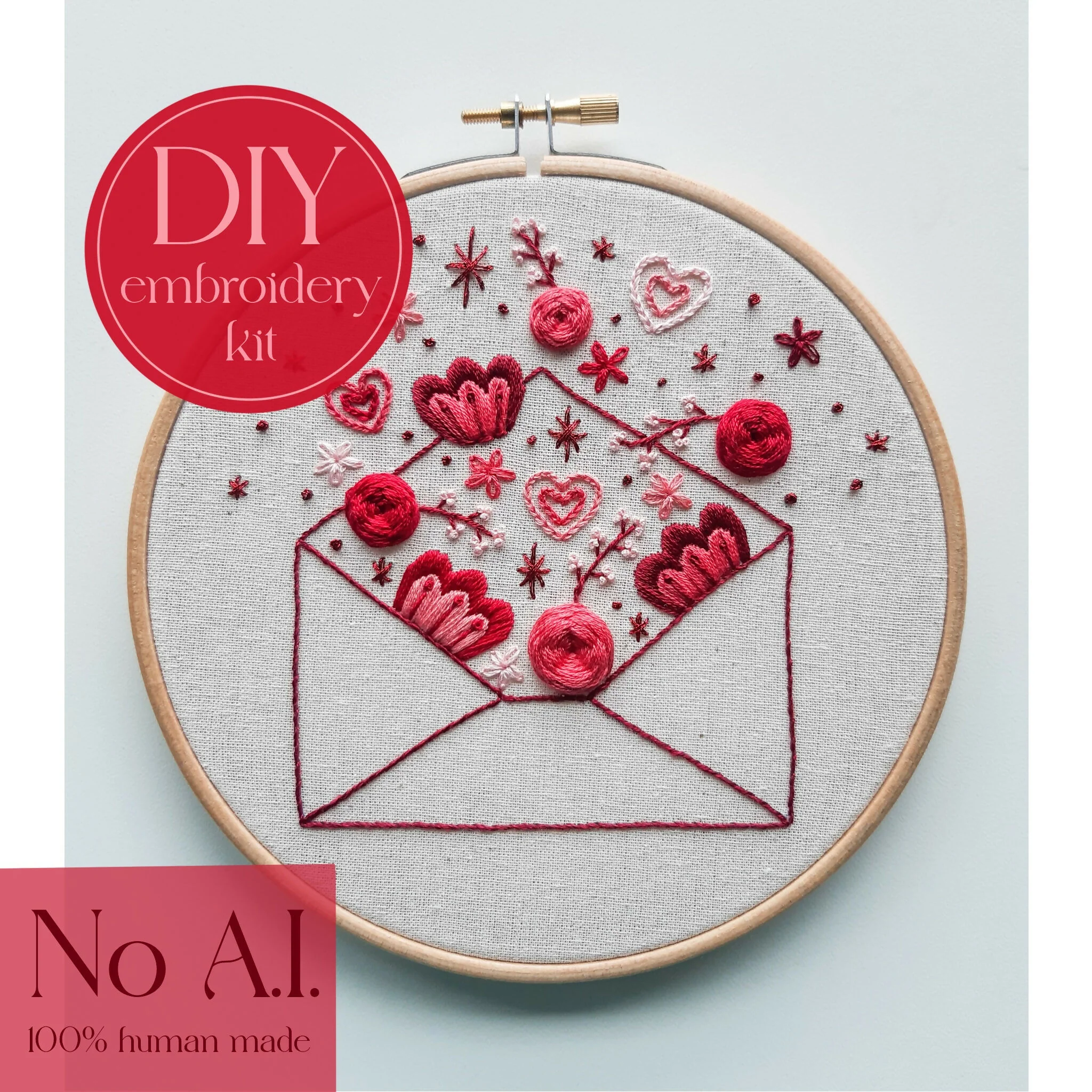 DIY embroidery kit for beginners - Sending love