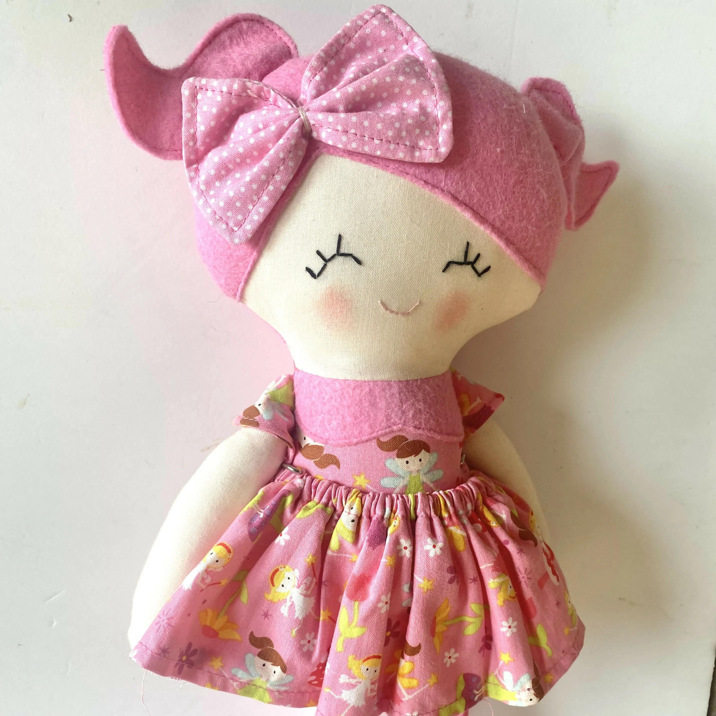 Doll with Dark Pink Outfit
