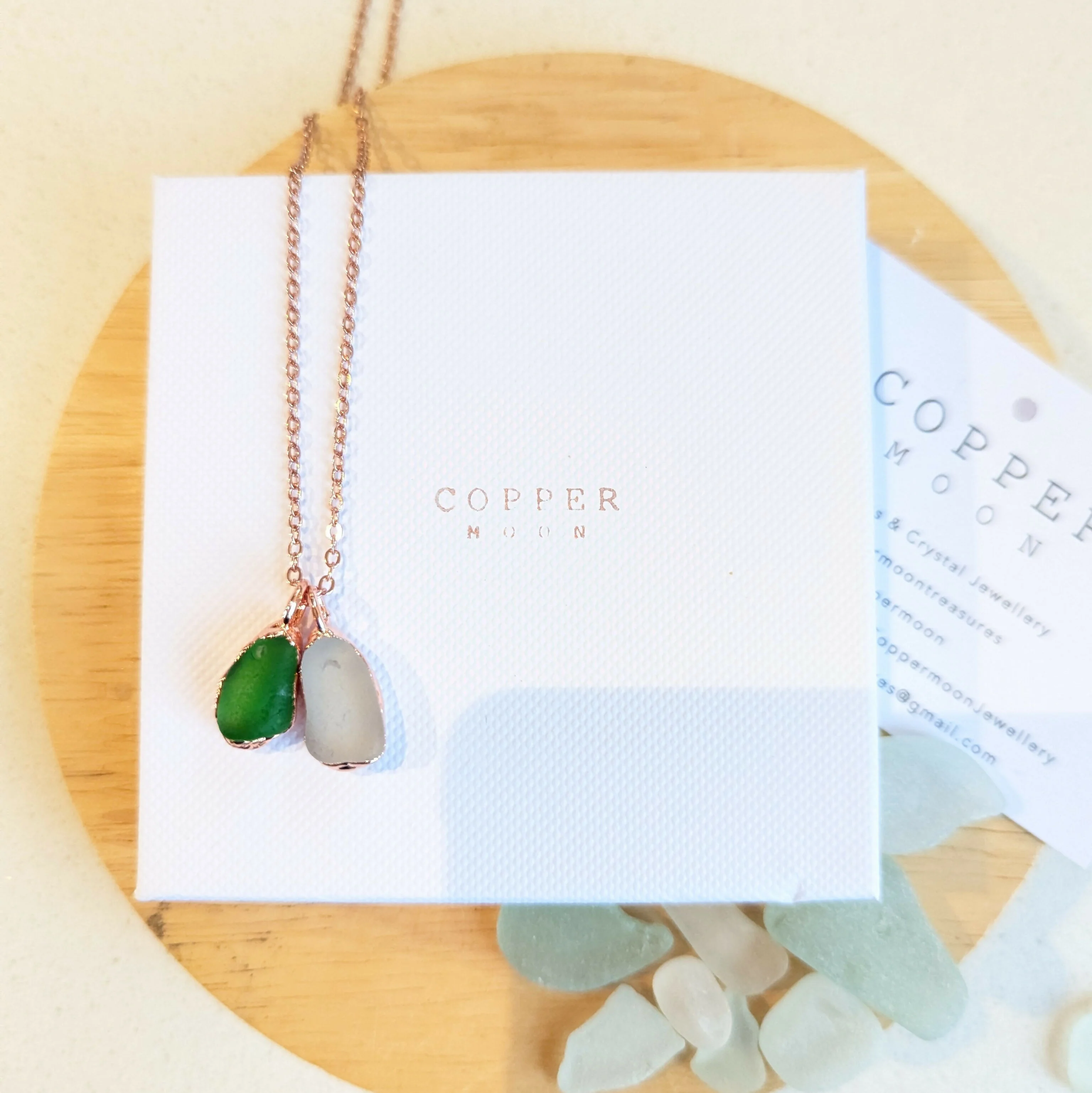 Double Drop Seaglass Necklace