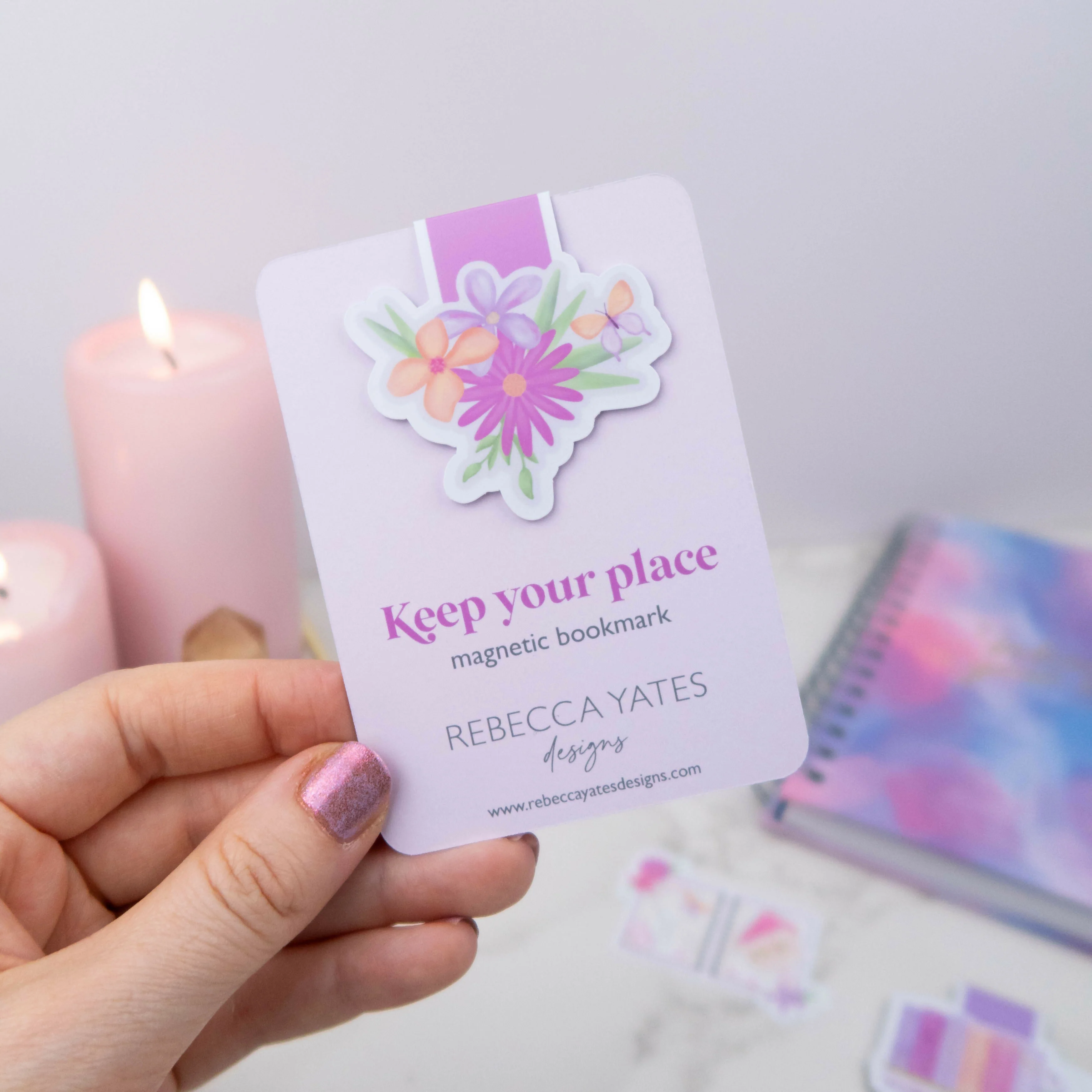 Dreamy Flowers - Magnetic Bookmark