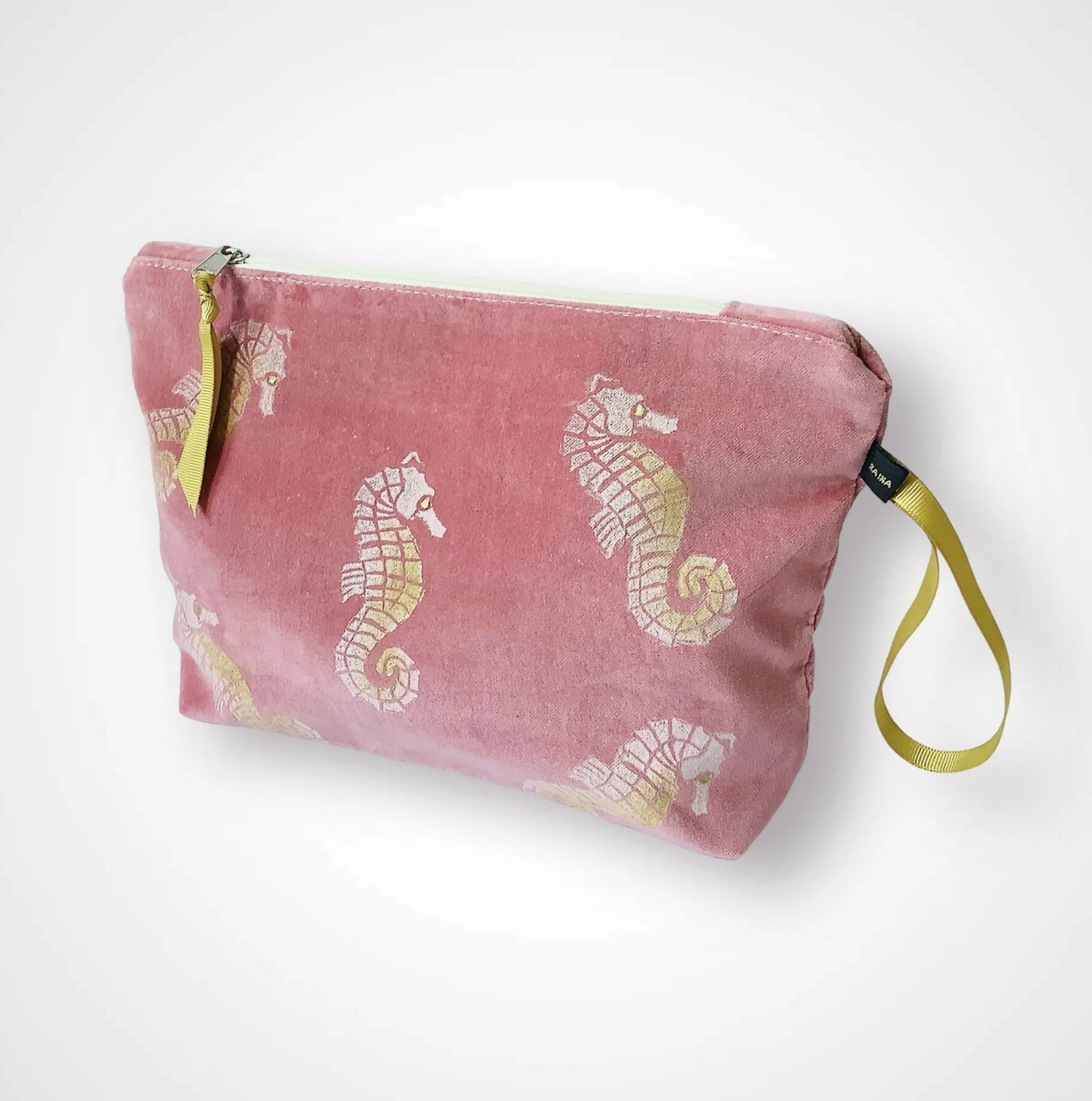 Dusty Pink Seahorses Makeup Bag - Image 2