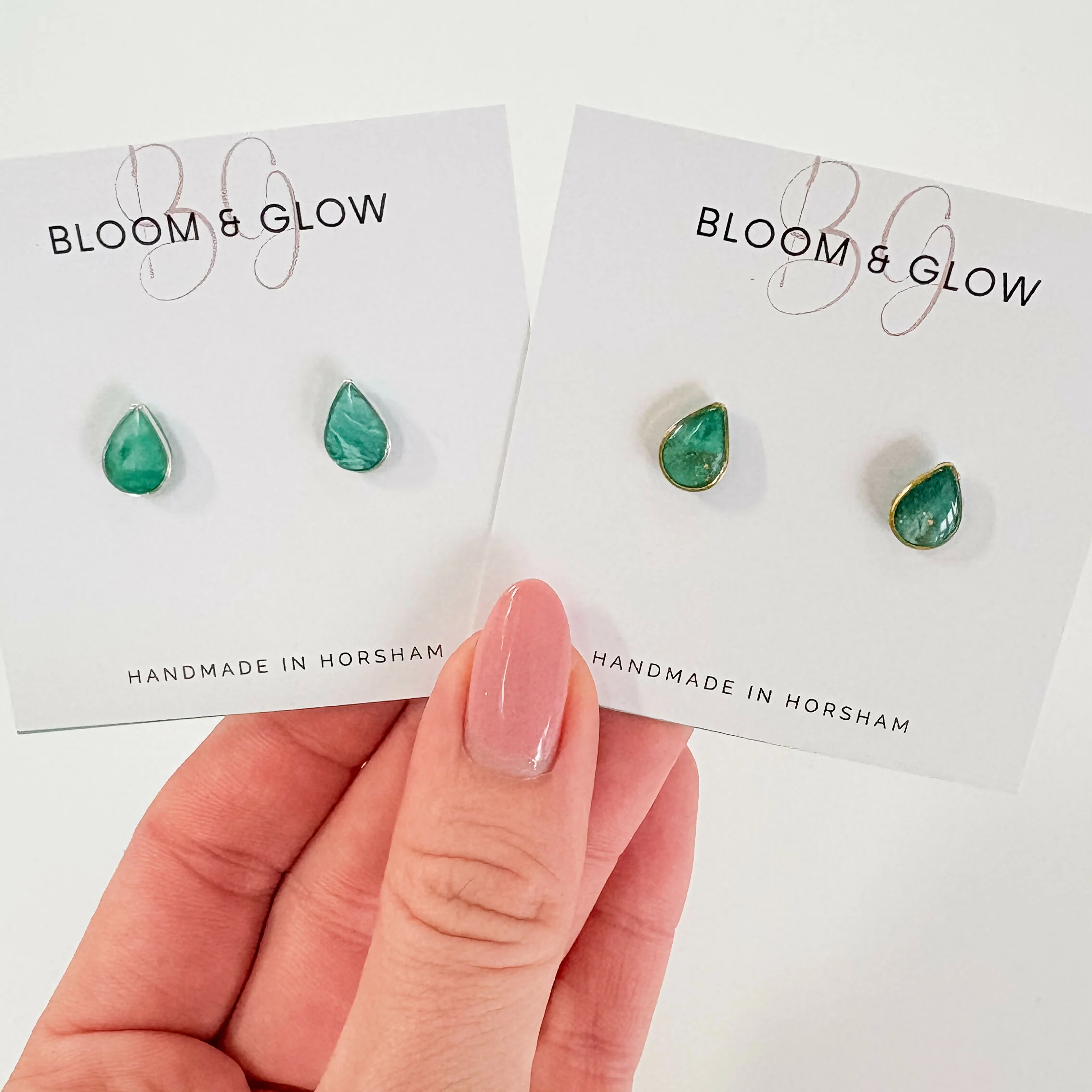 Emerald Crystal Effect Stud Earrings - Image 5
