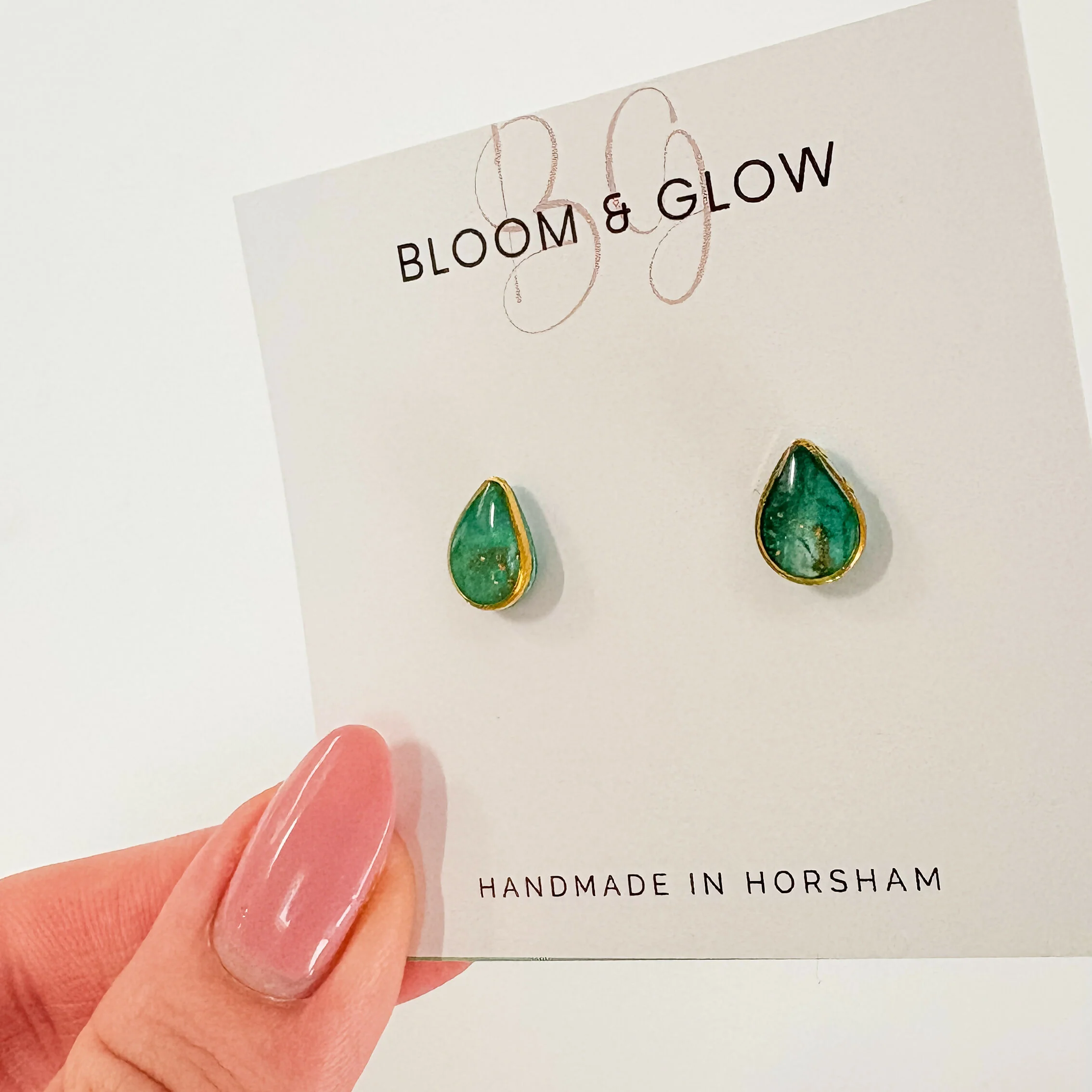 Emerald Crystal Effect Stud Earrings - Image 6