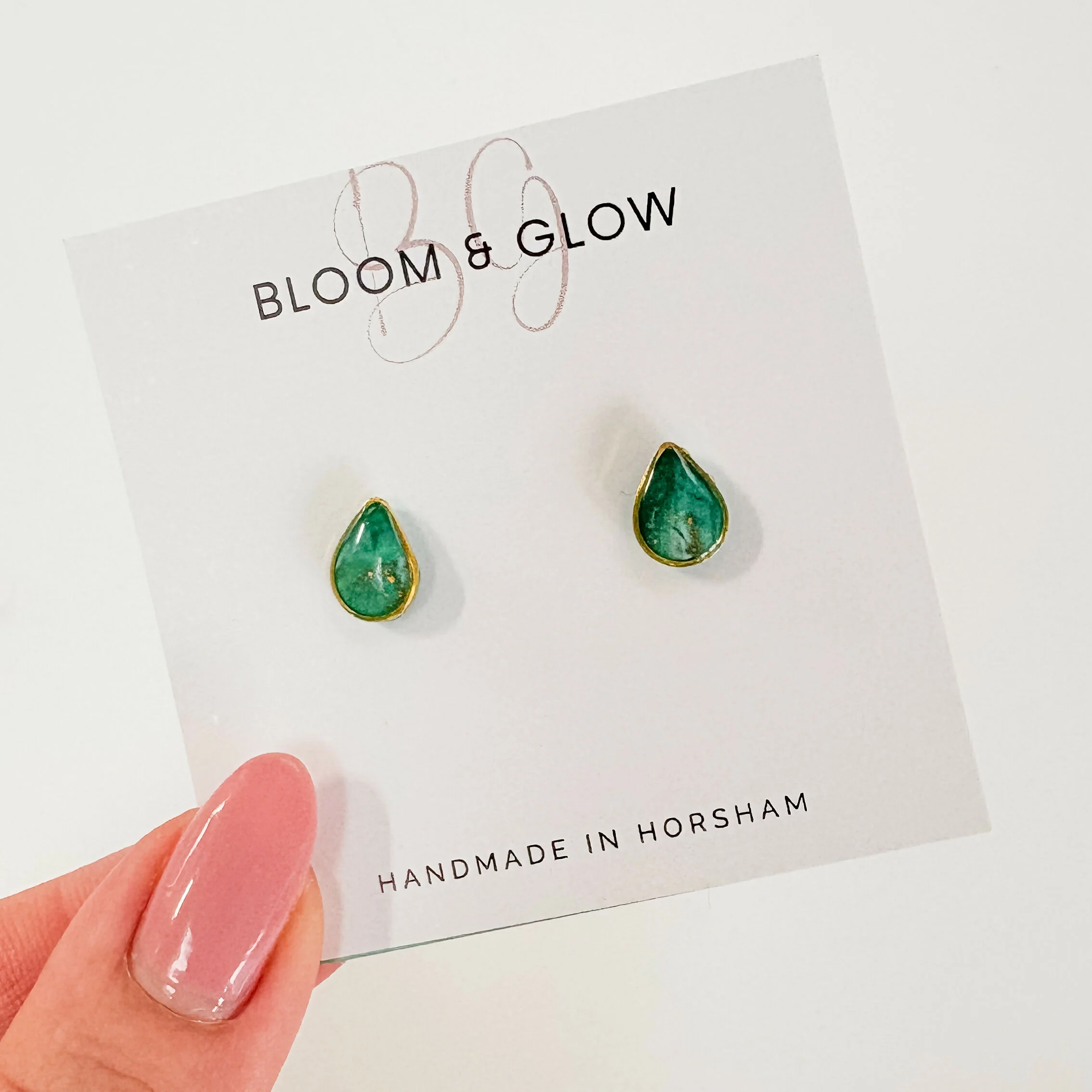 Emerald Crystal Effect Stud Earrings - Image 7