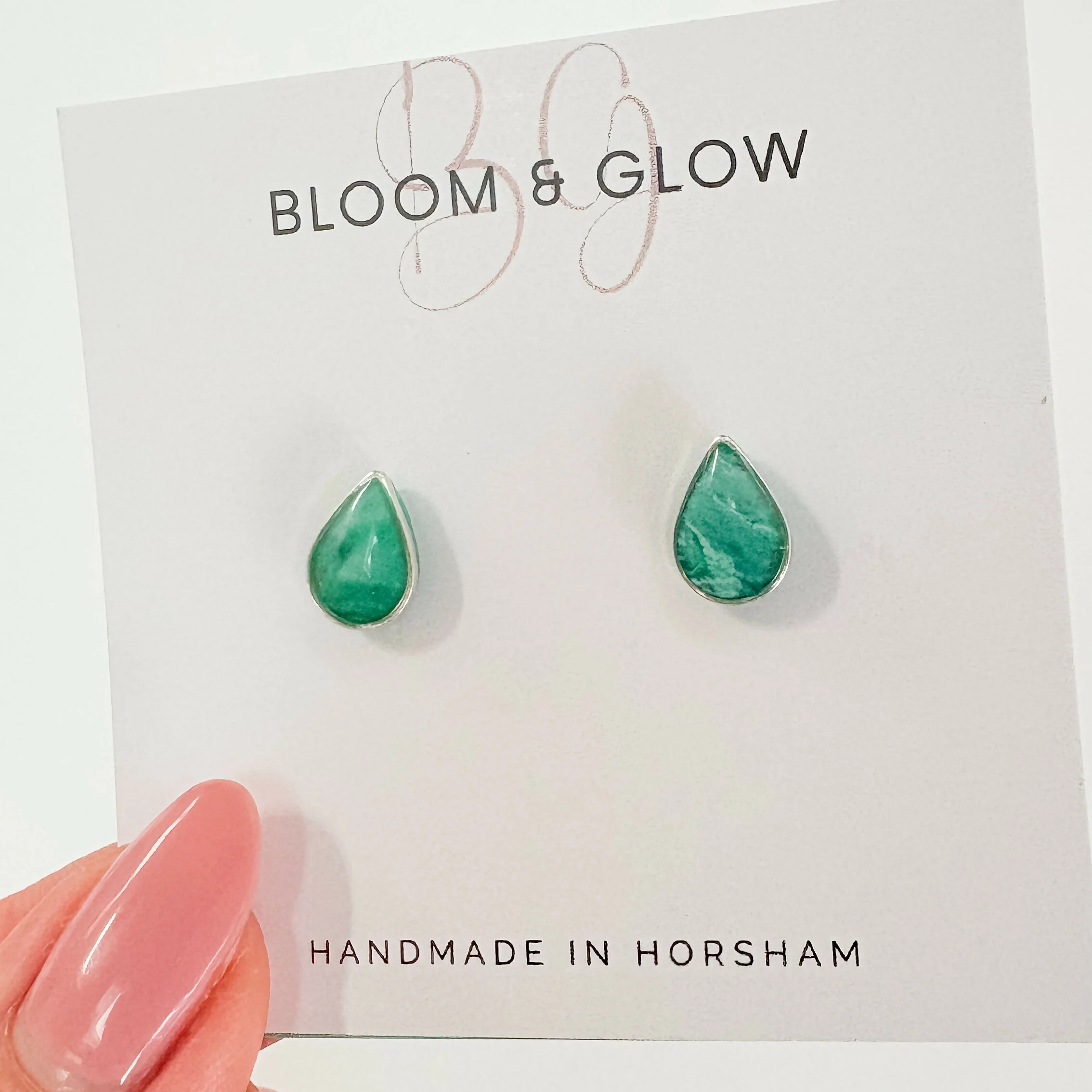 Emerald Crystal Effect Stud Earrings - Image 8