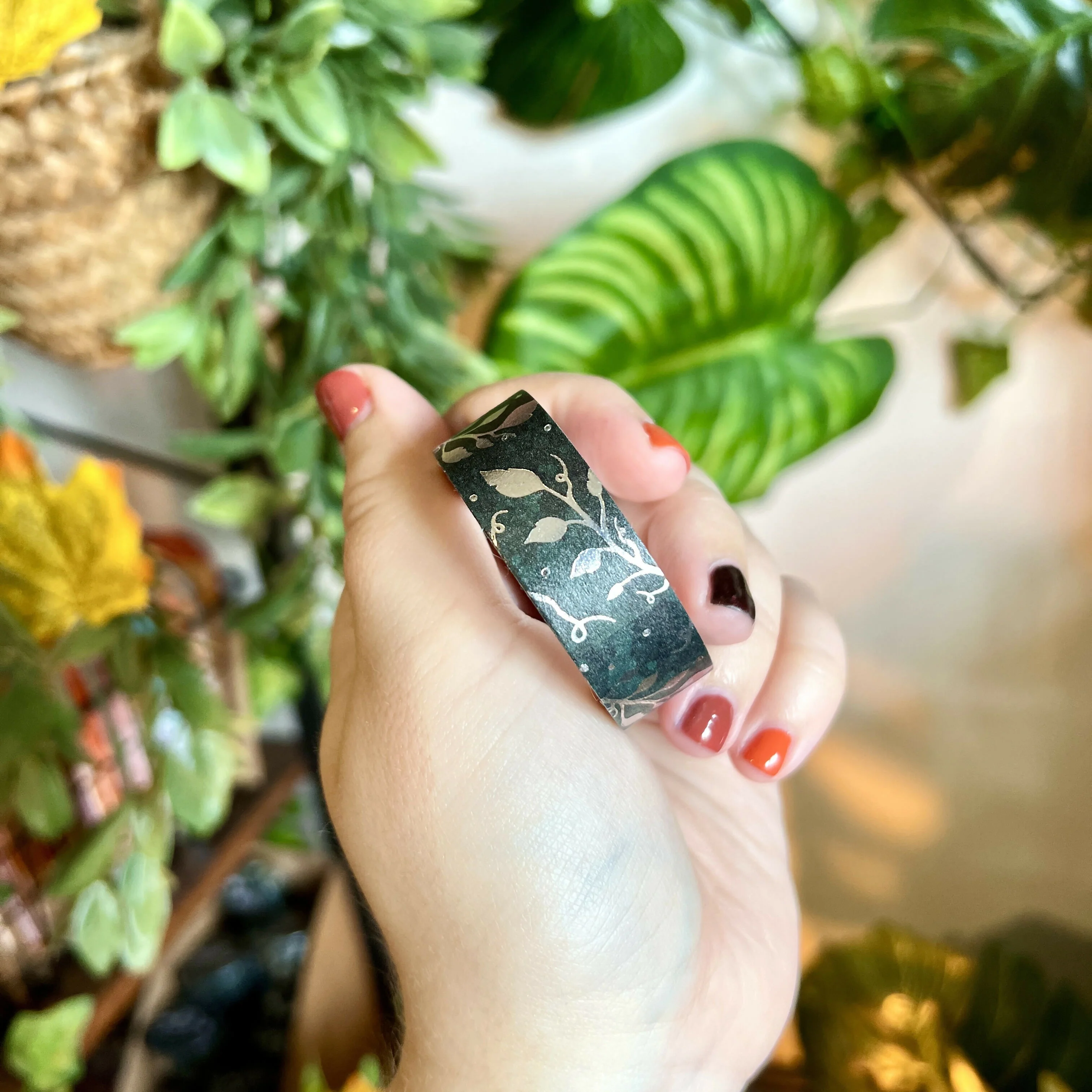 Emerald Leaves Foil Washi Tape - Image 6