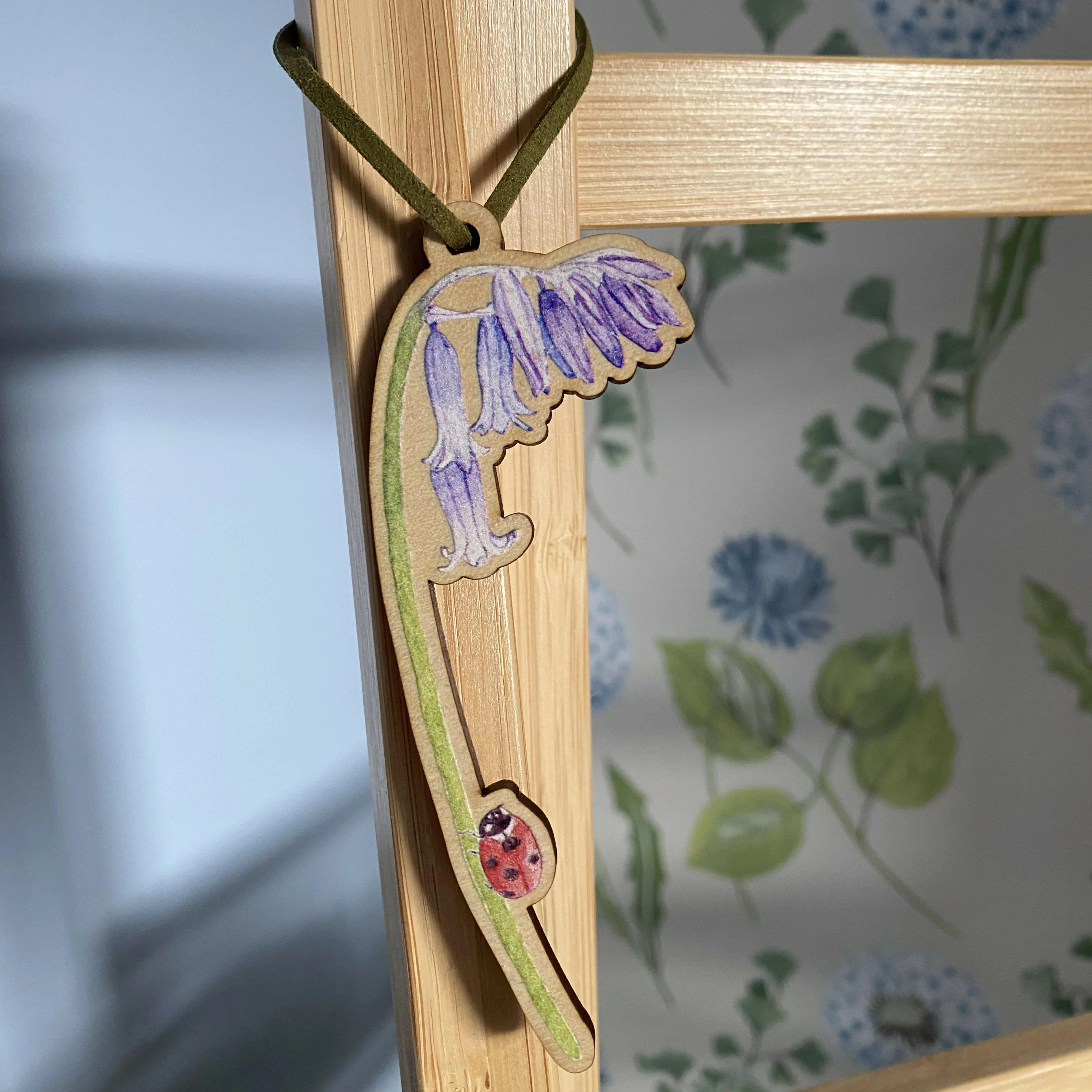 English Bluebell Hanging Wooden Decoration