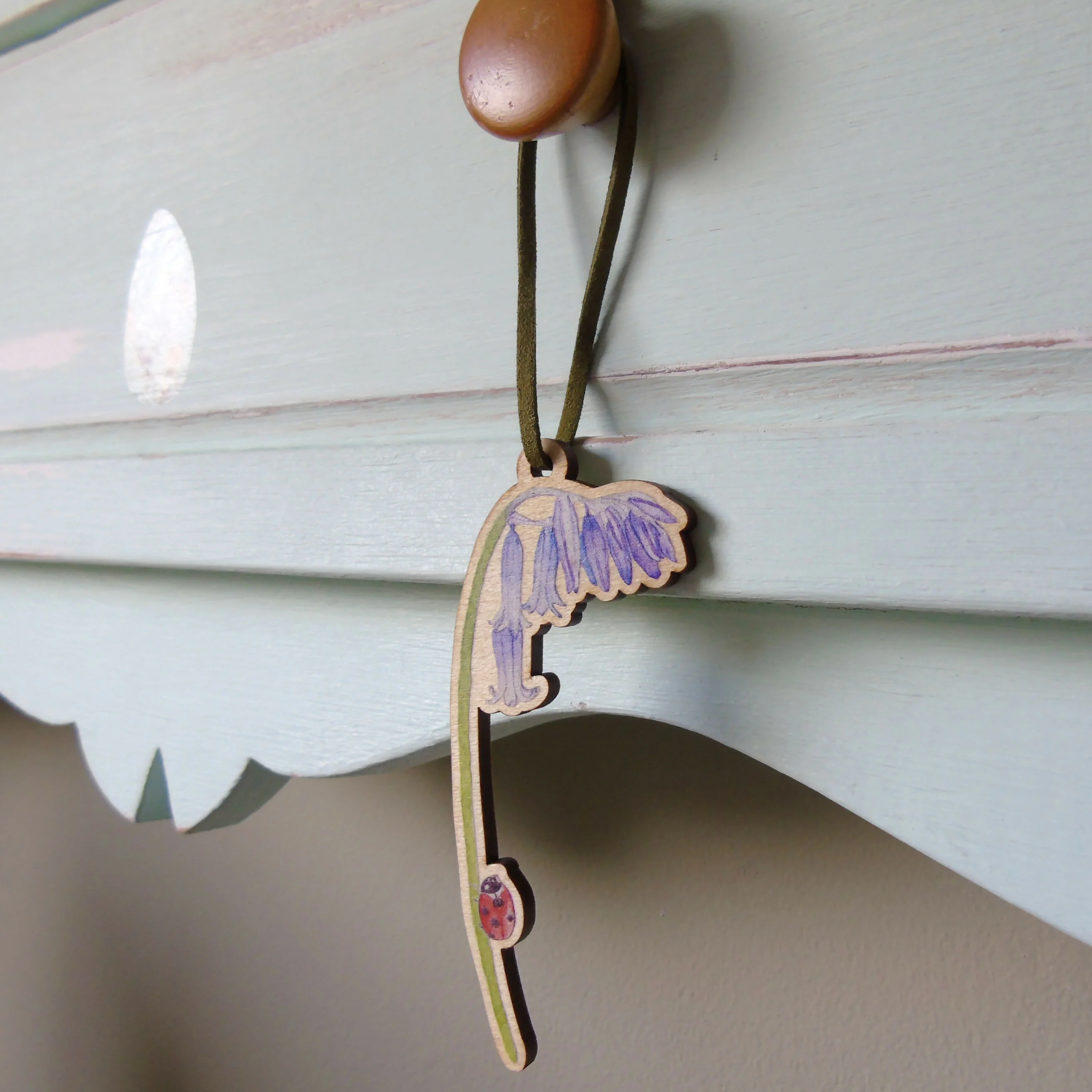 English Bluebell Hanging Wooden Decoration - Image 2