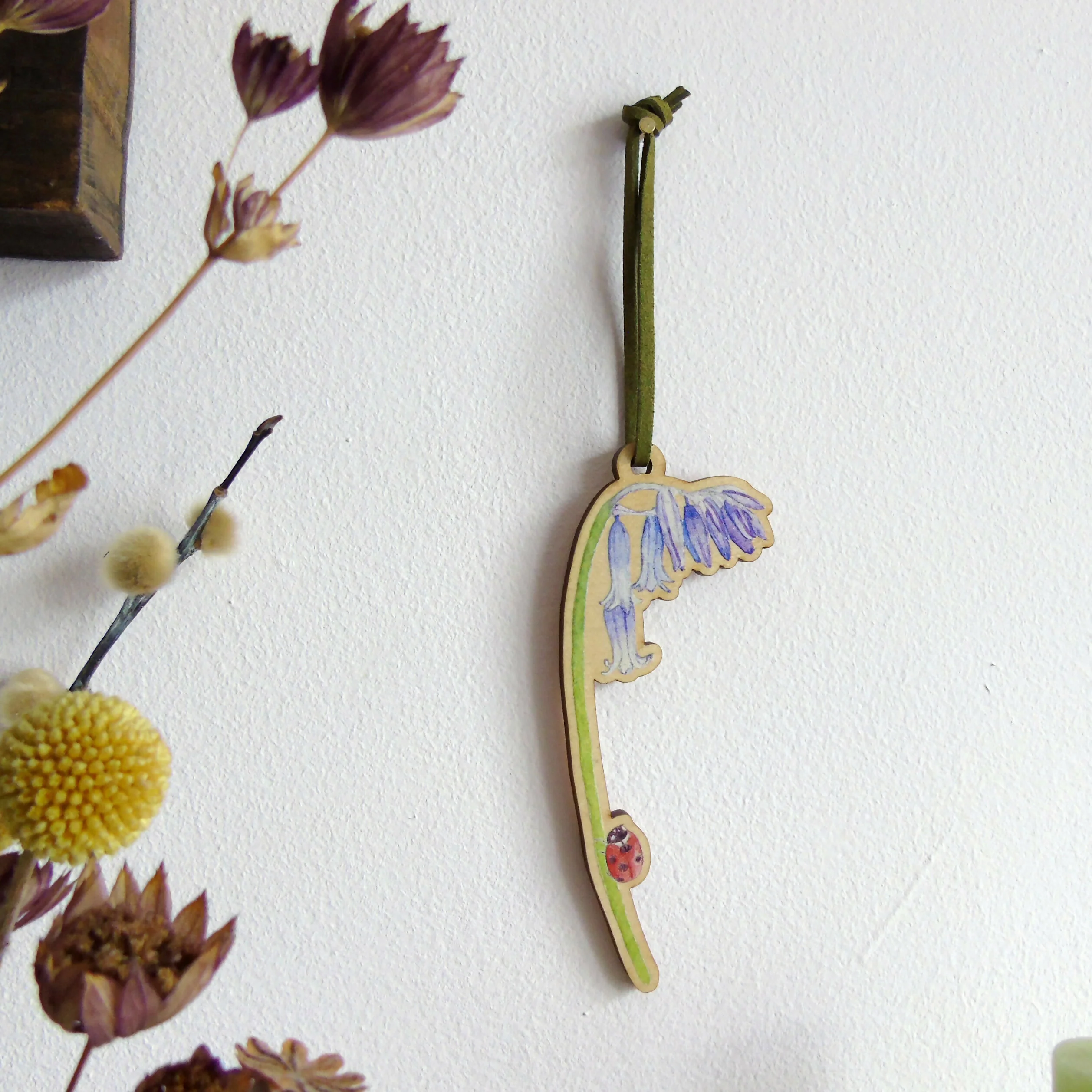 English Bluebell Hanging Wooden Decoration - Image 3
