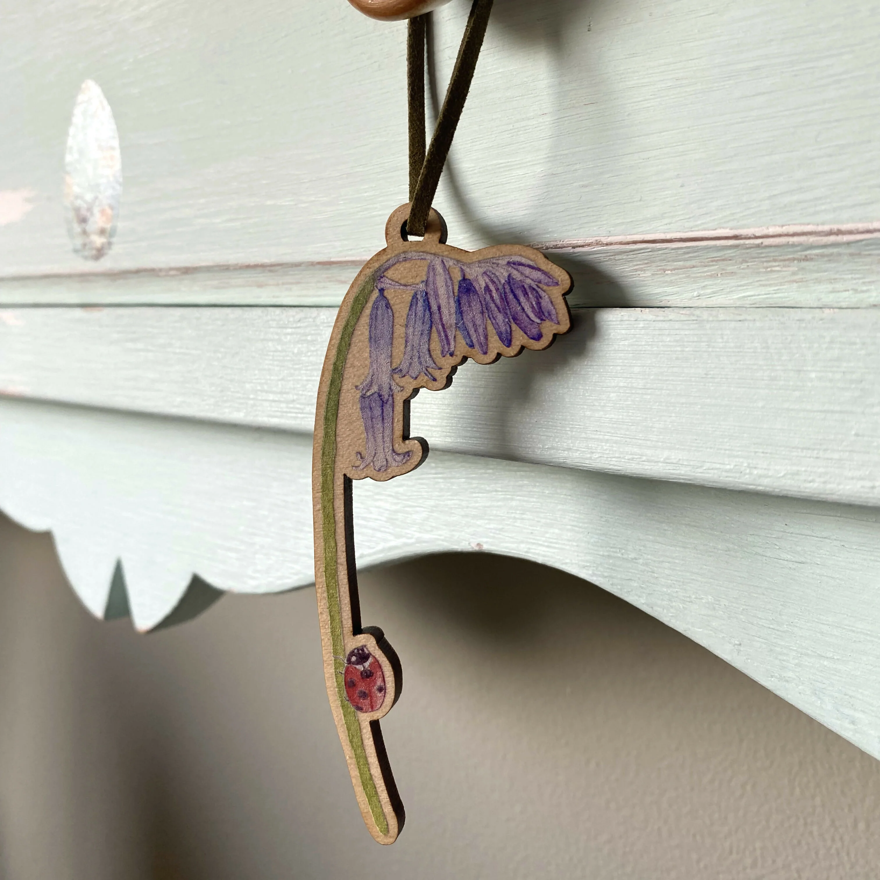 English Bluebell Hanging Wooden Decoration - Image 5