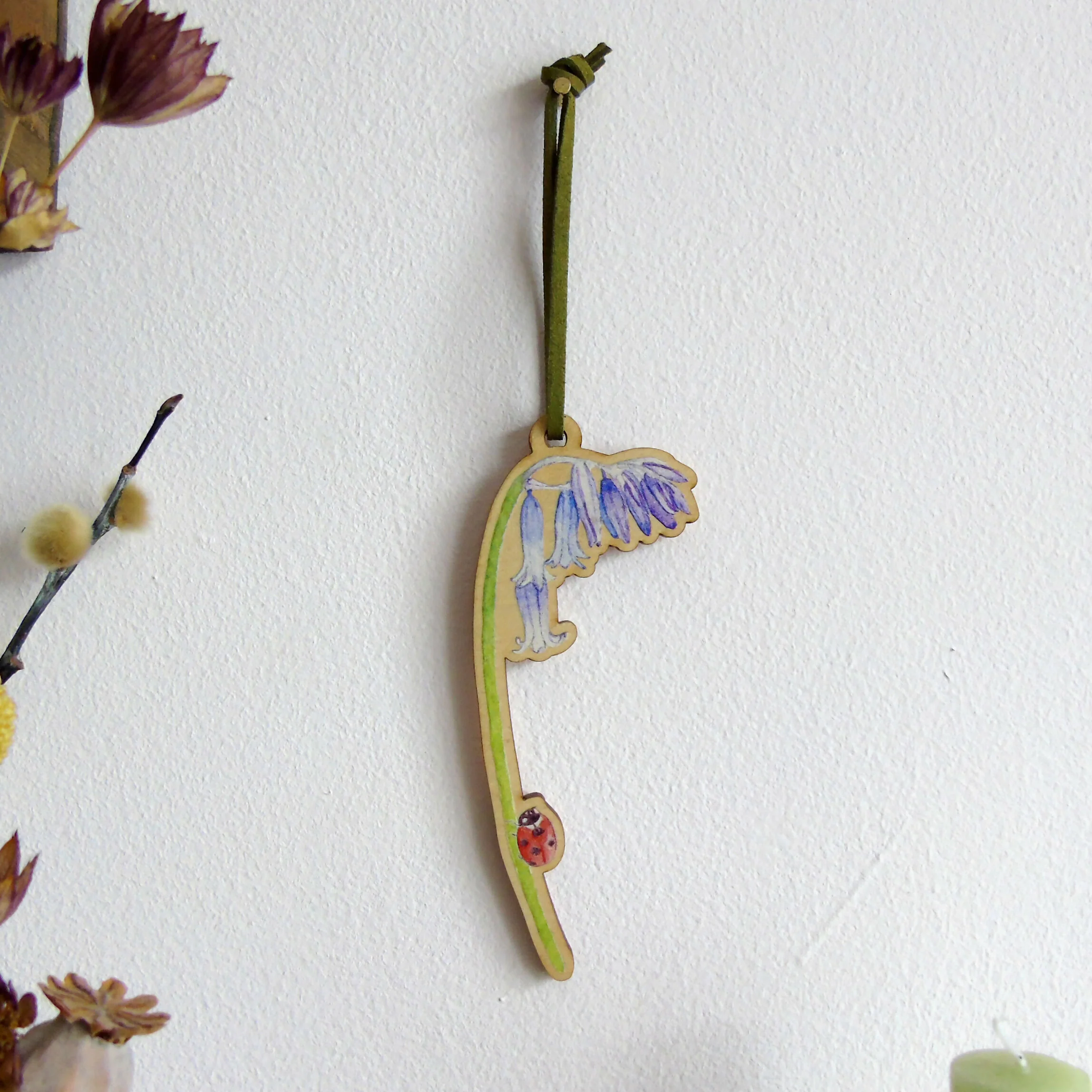 English Bluebell Hanging Wooden Decoration - Image 7