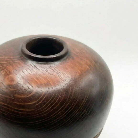 English Oak Hollow Form Vessel | Handmade Wooden Art | 5th Anniversary Gift - Image 3