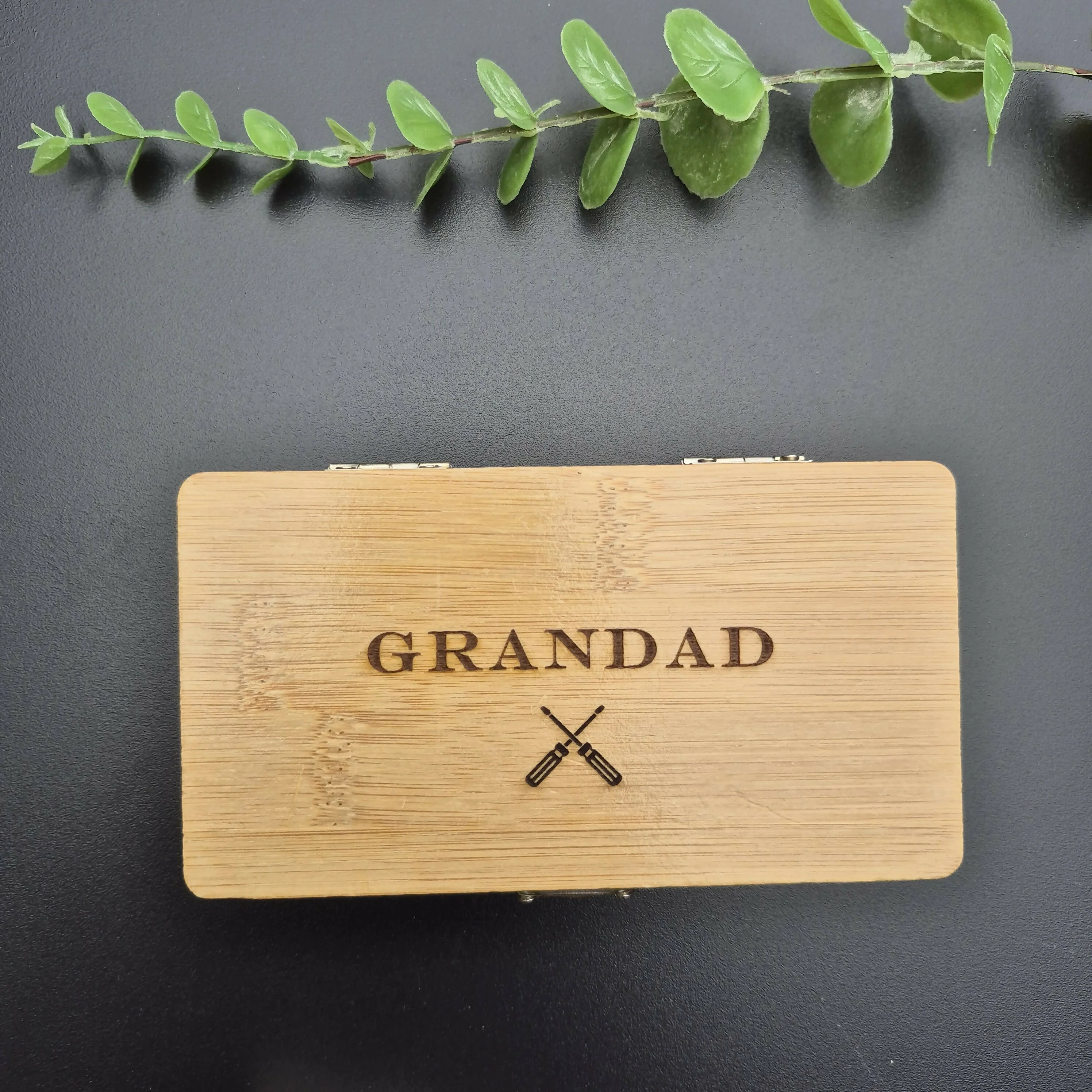Engraved Bamboo Wood Tool Set – 24-in-1 Precision Screwdriver Kit with Interchangeable Bits - Grandad - Image 5