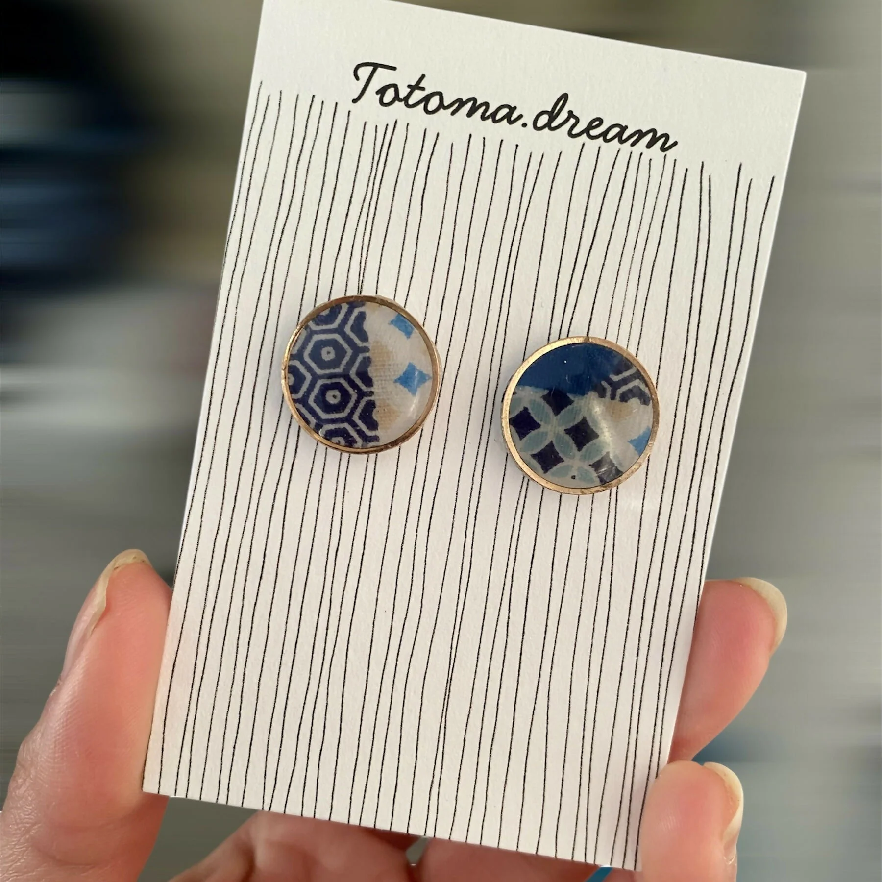 Fabric Earrings (Circle) - Image 2