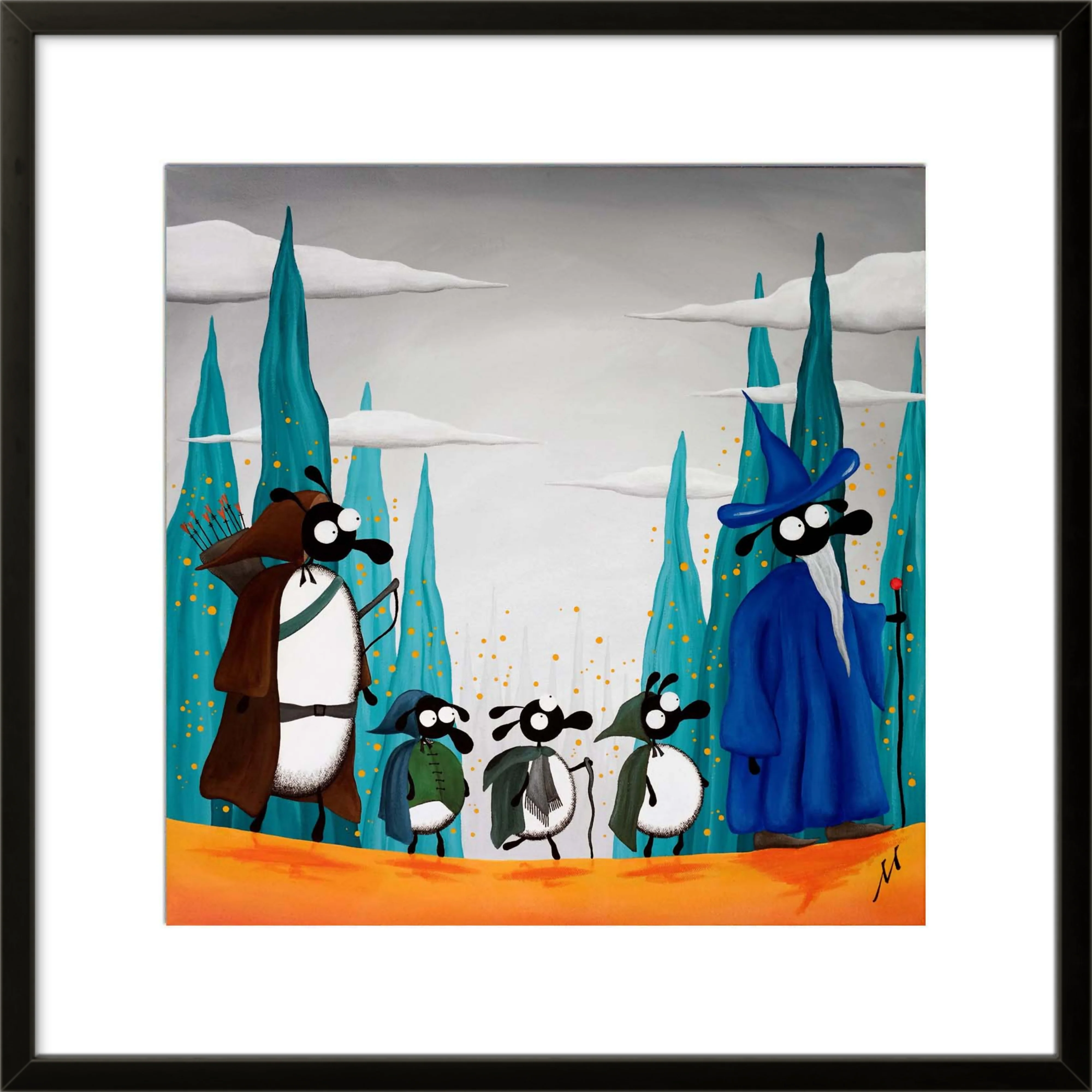 Fellowsheep Of The Ring - 20” Framed Limited Edition Print - Image 2