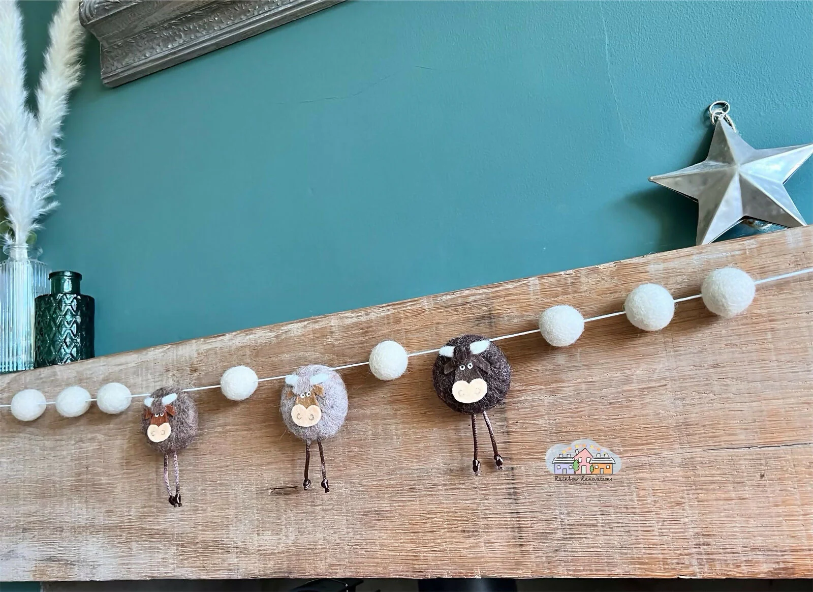 Felted Highland Cow Garland - Image 3