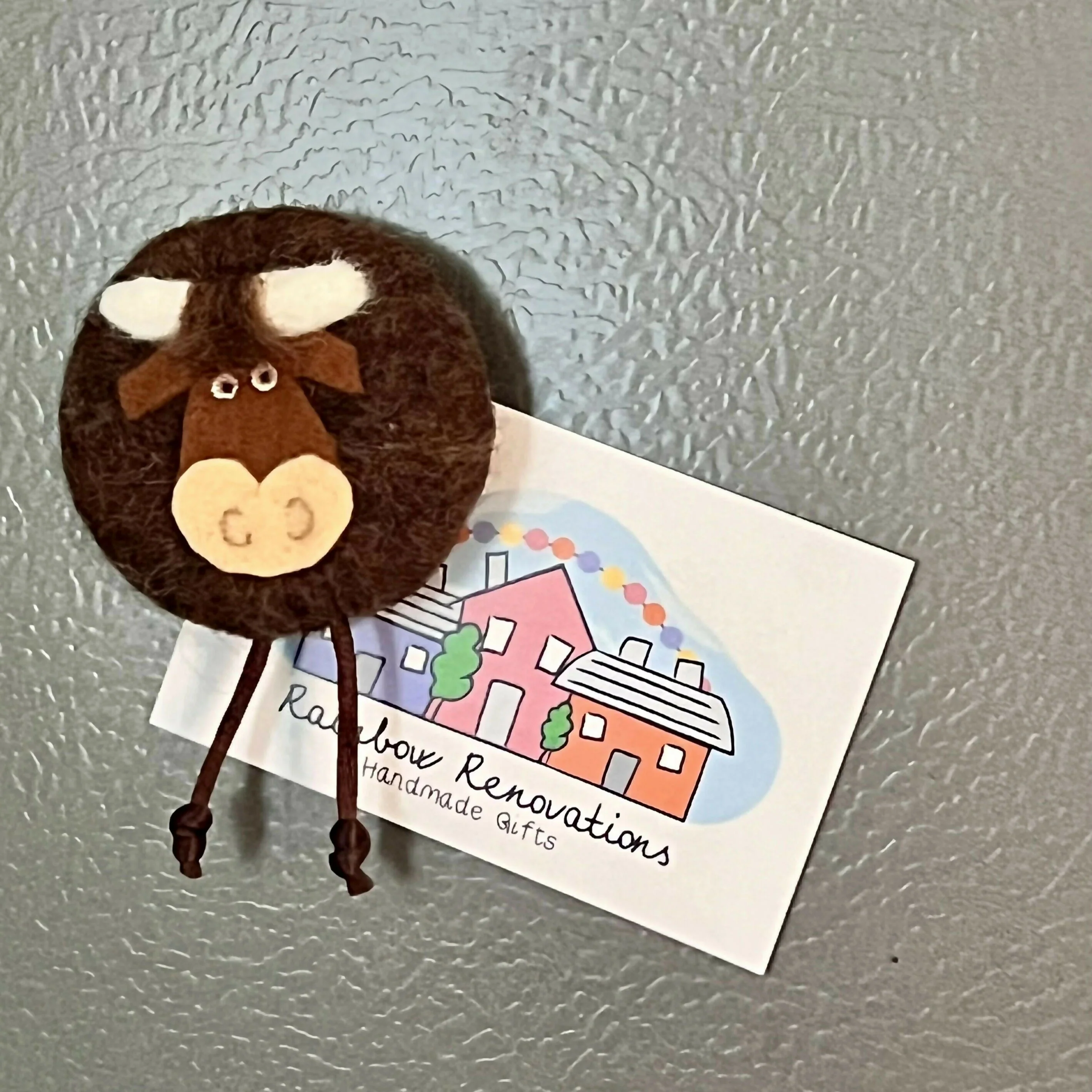 Felted Highland Cow Magnet