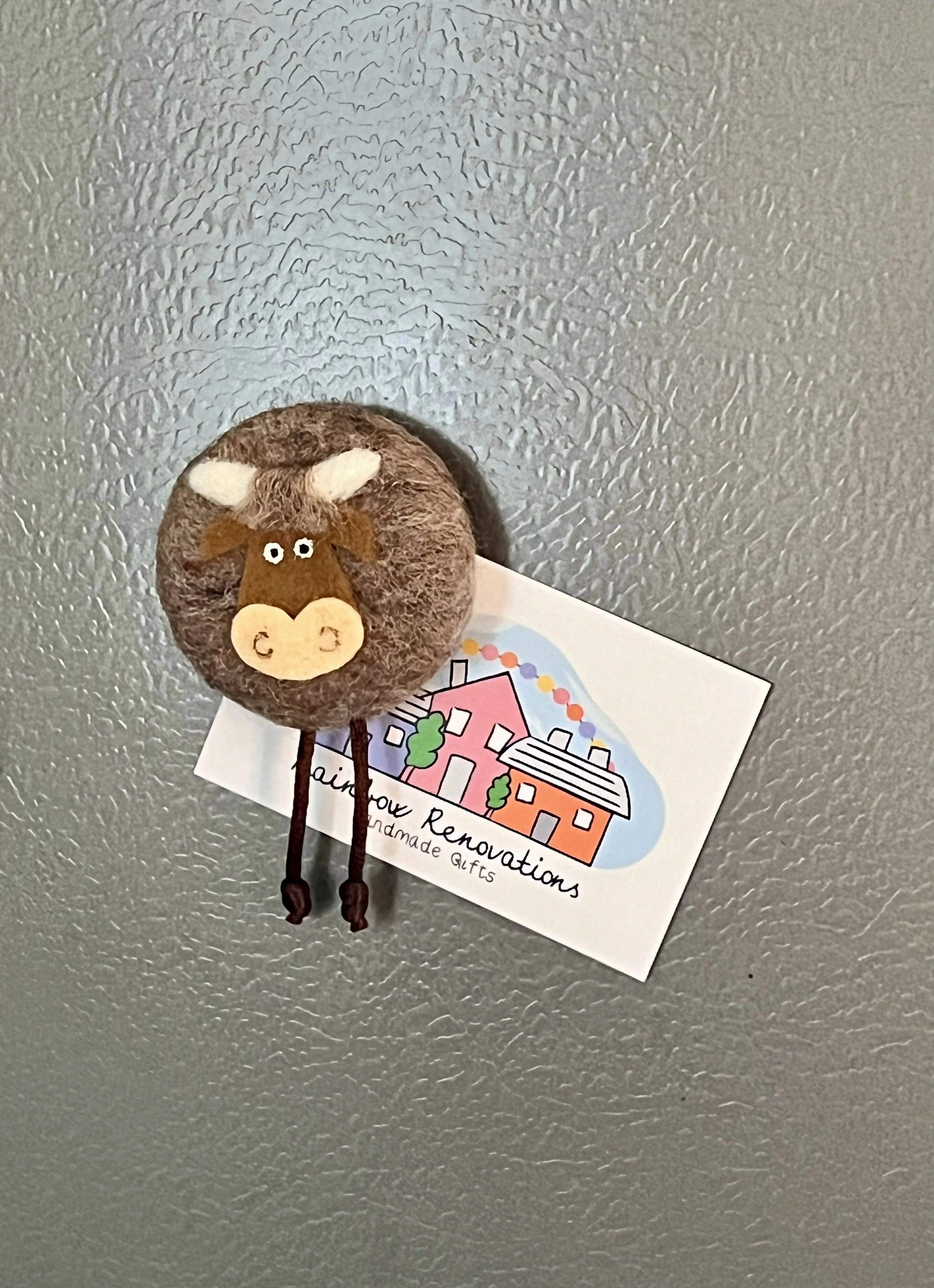 Felted Highland Cow Magnet - Image 2