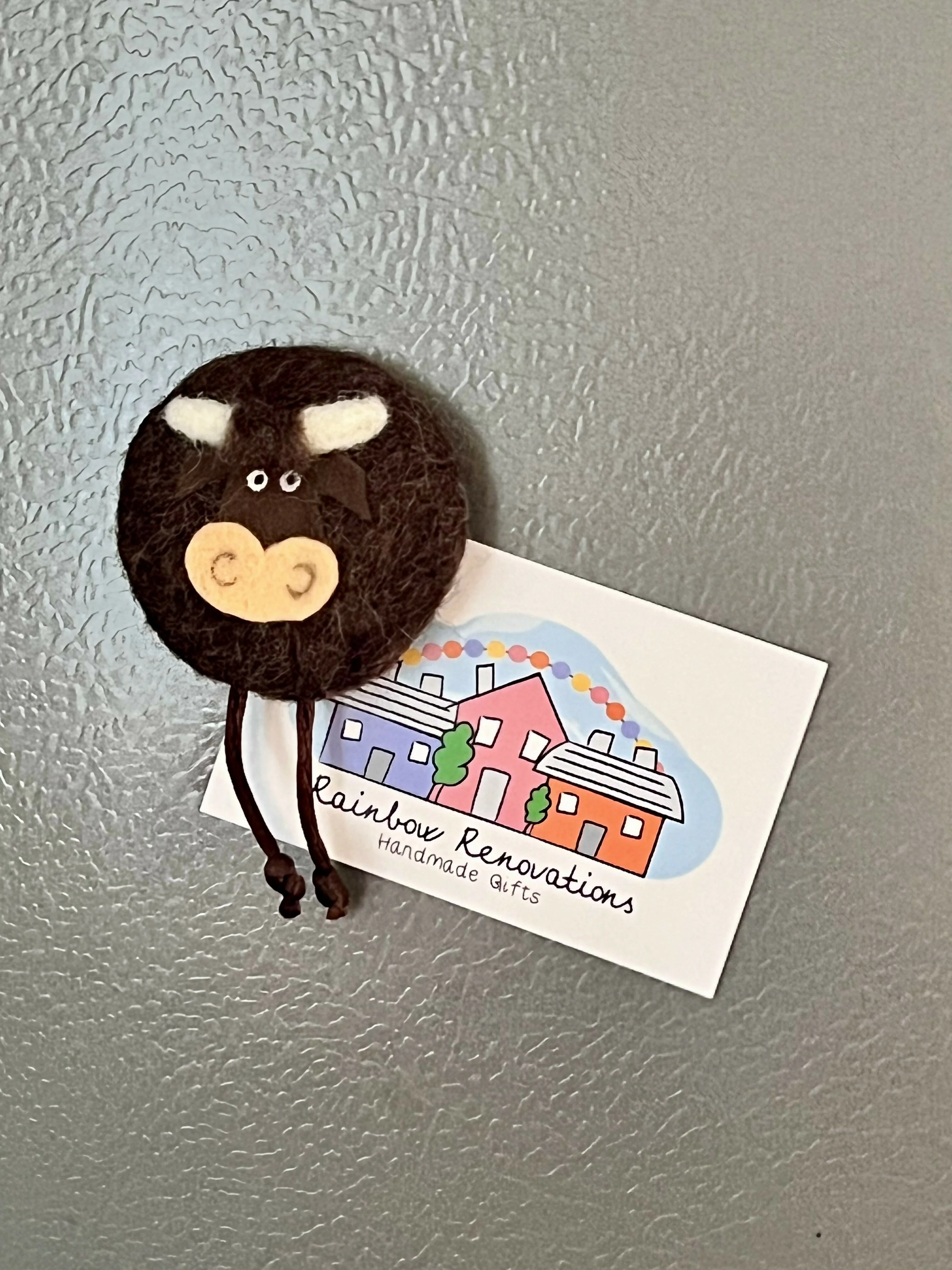 Felted Highland Cow Magnet - Image 3