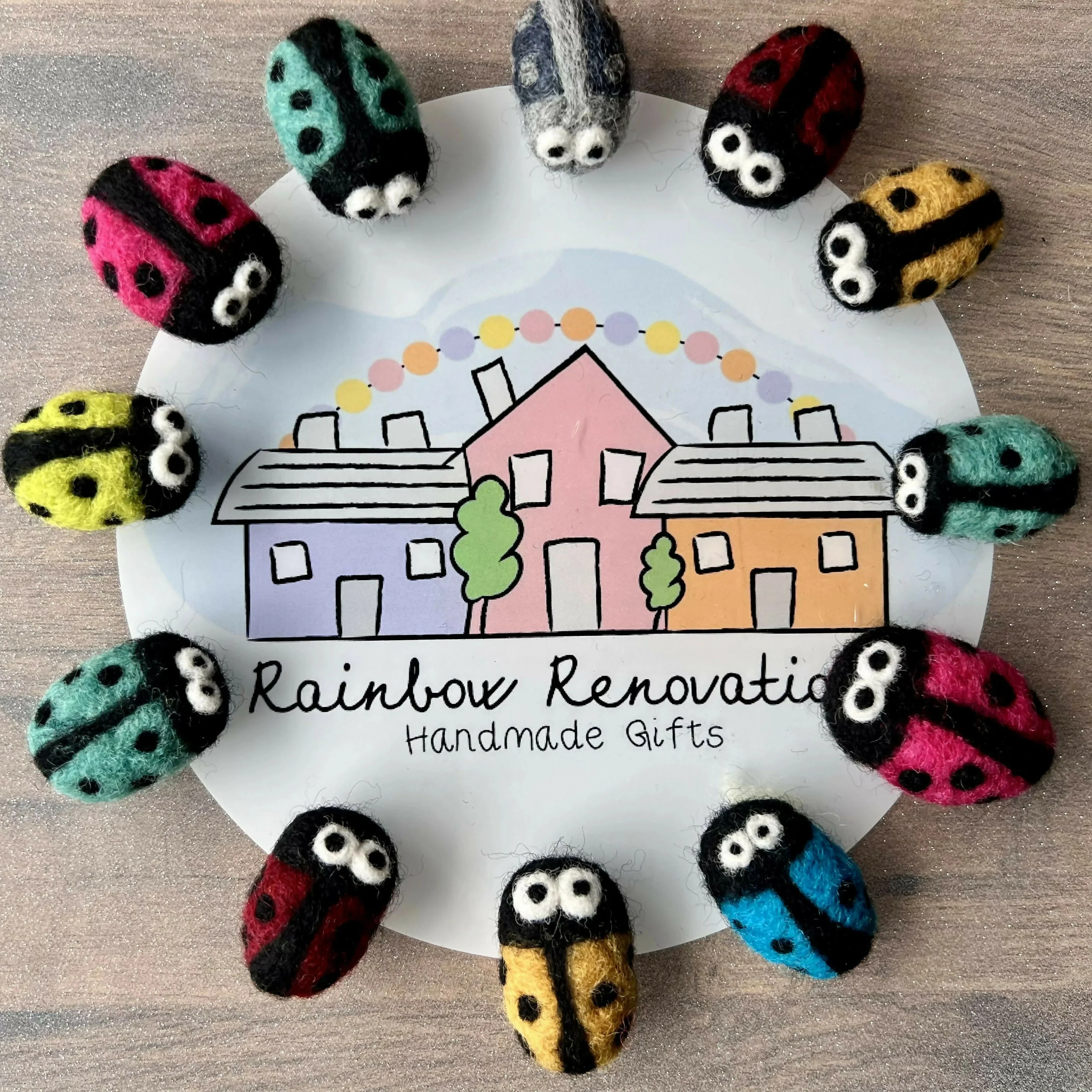 Felted Ladybird Magnet