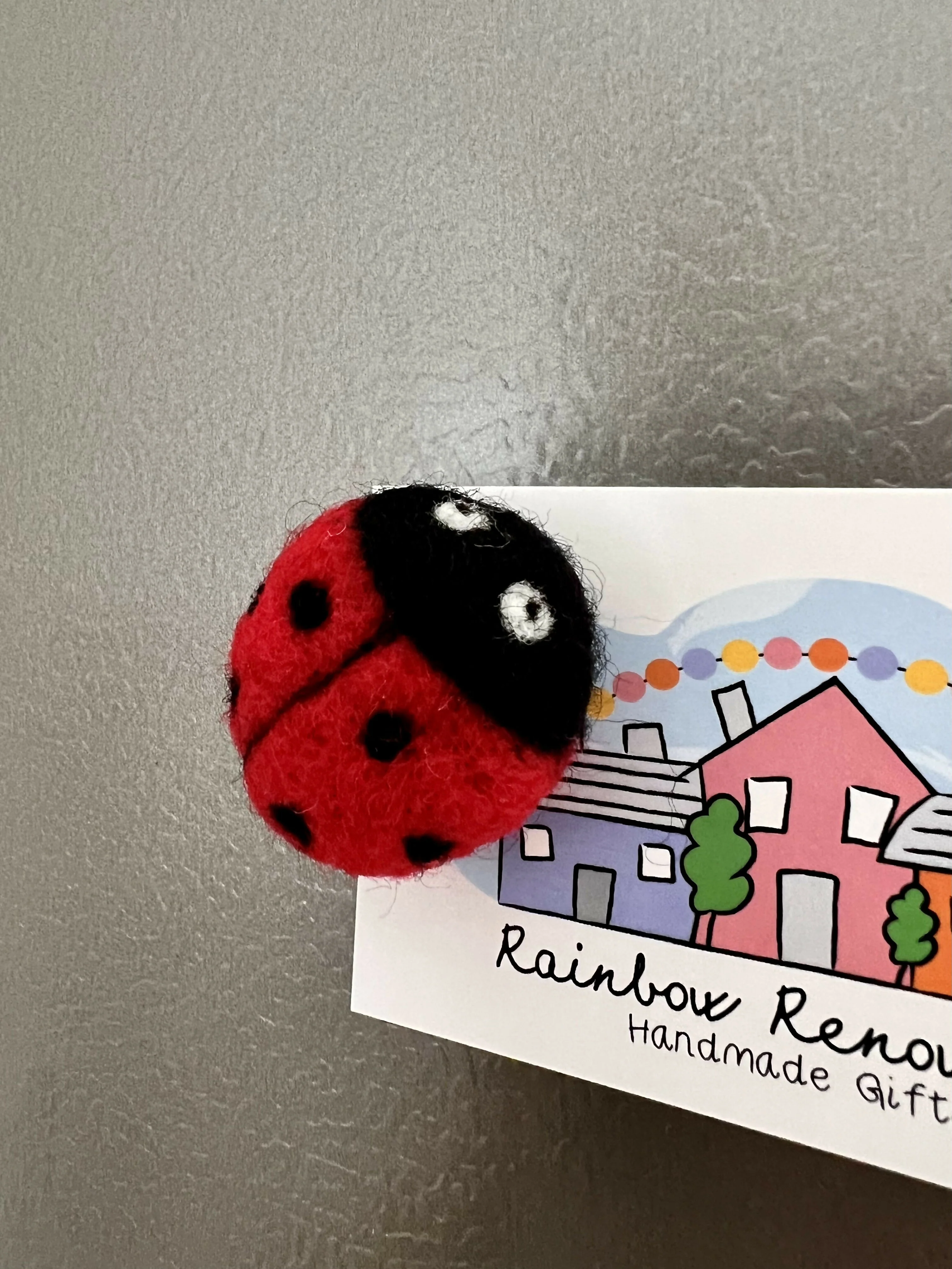 Felted Ladybird Magnet - Image 4