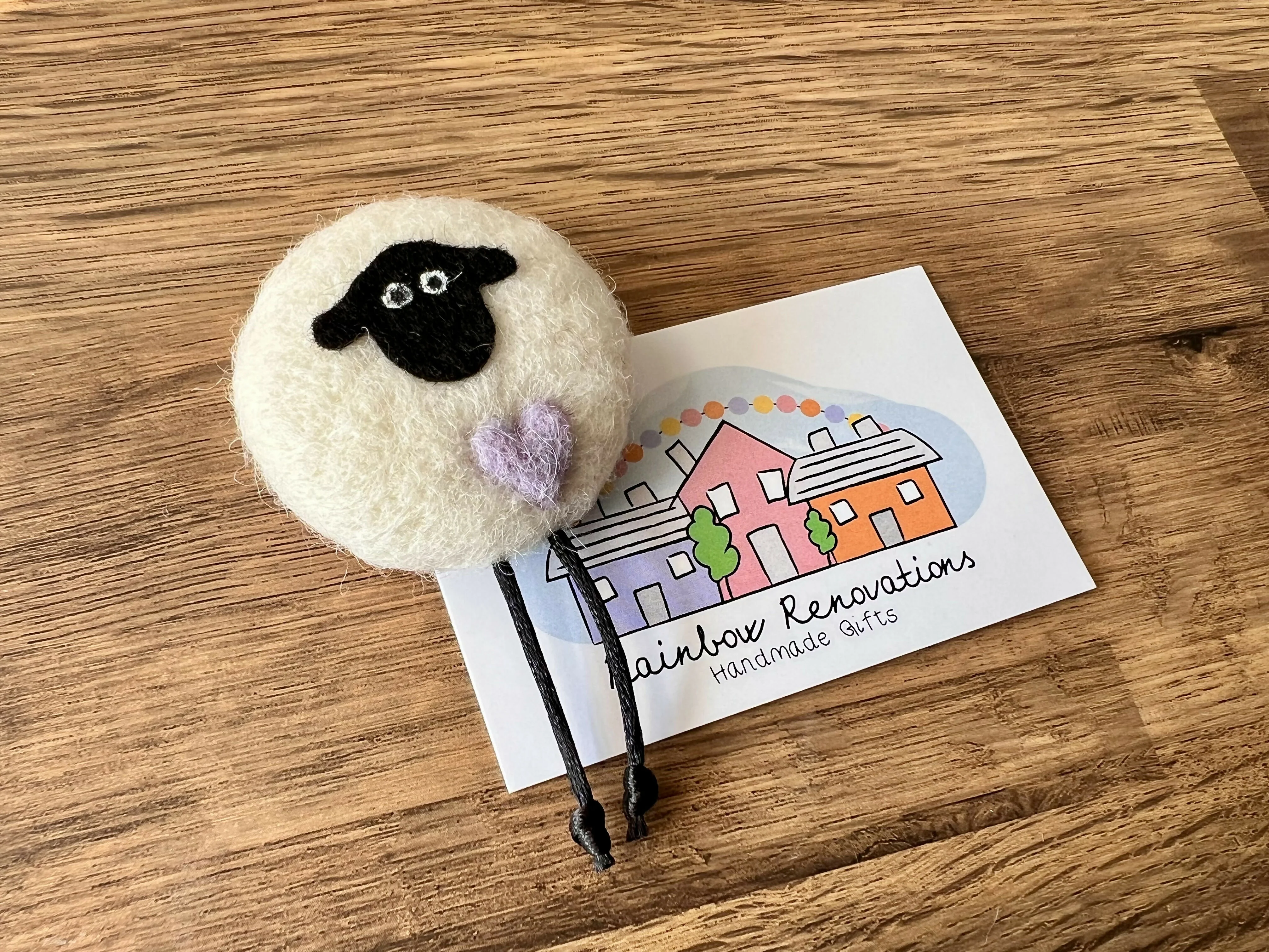 Felted Sheep with Heart Magnet - Image 7