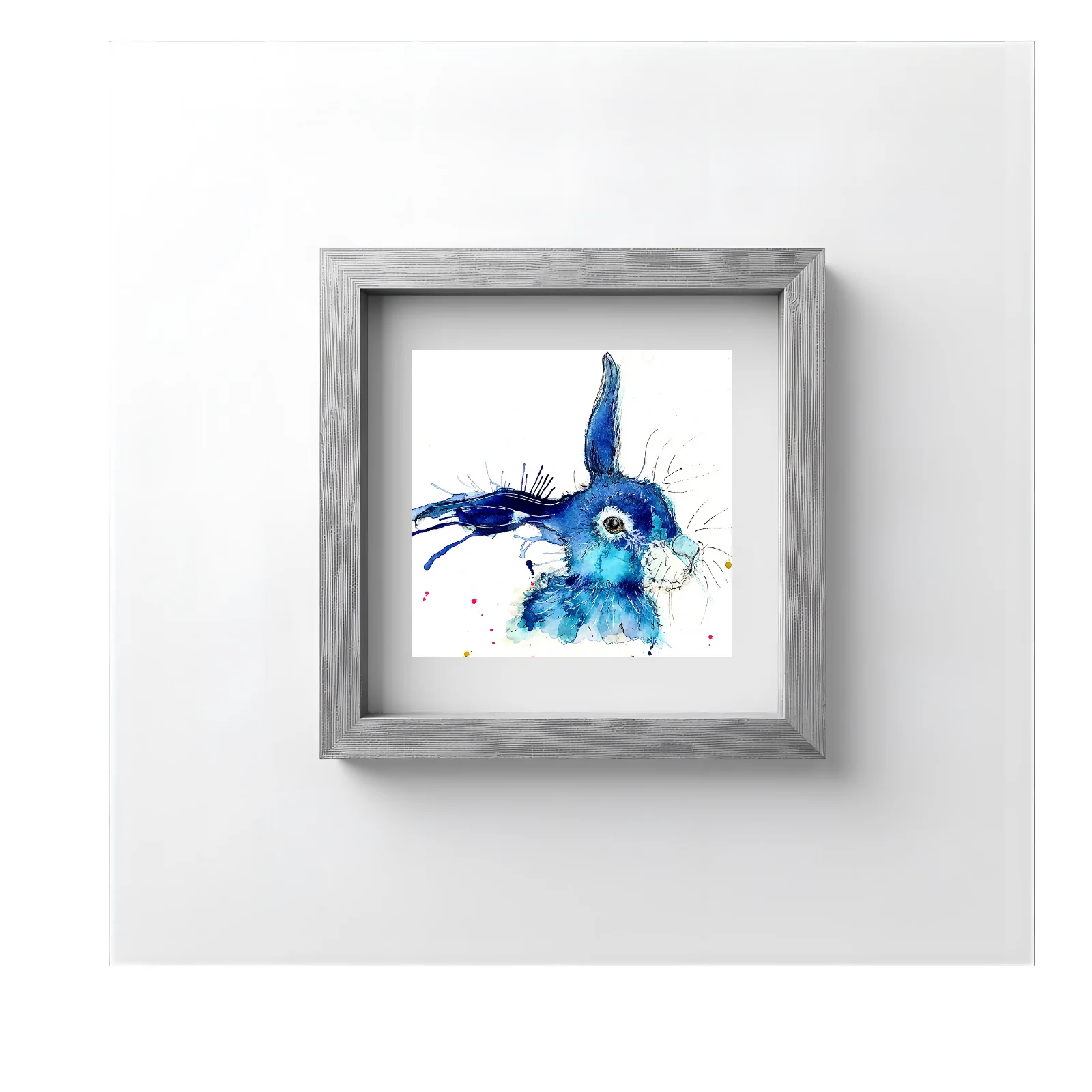 FINE ART PRINT OF BLUE BUNNY, PART OF THE 'LITTLE MINI TREASURE' ART COLLECTION - Image 3