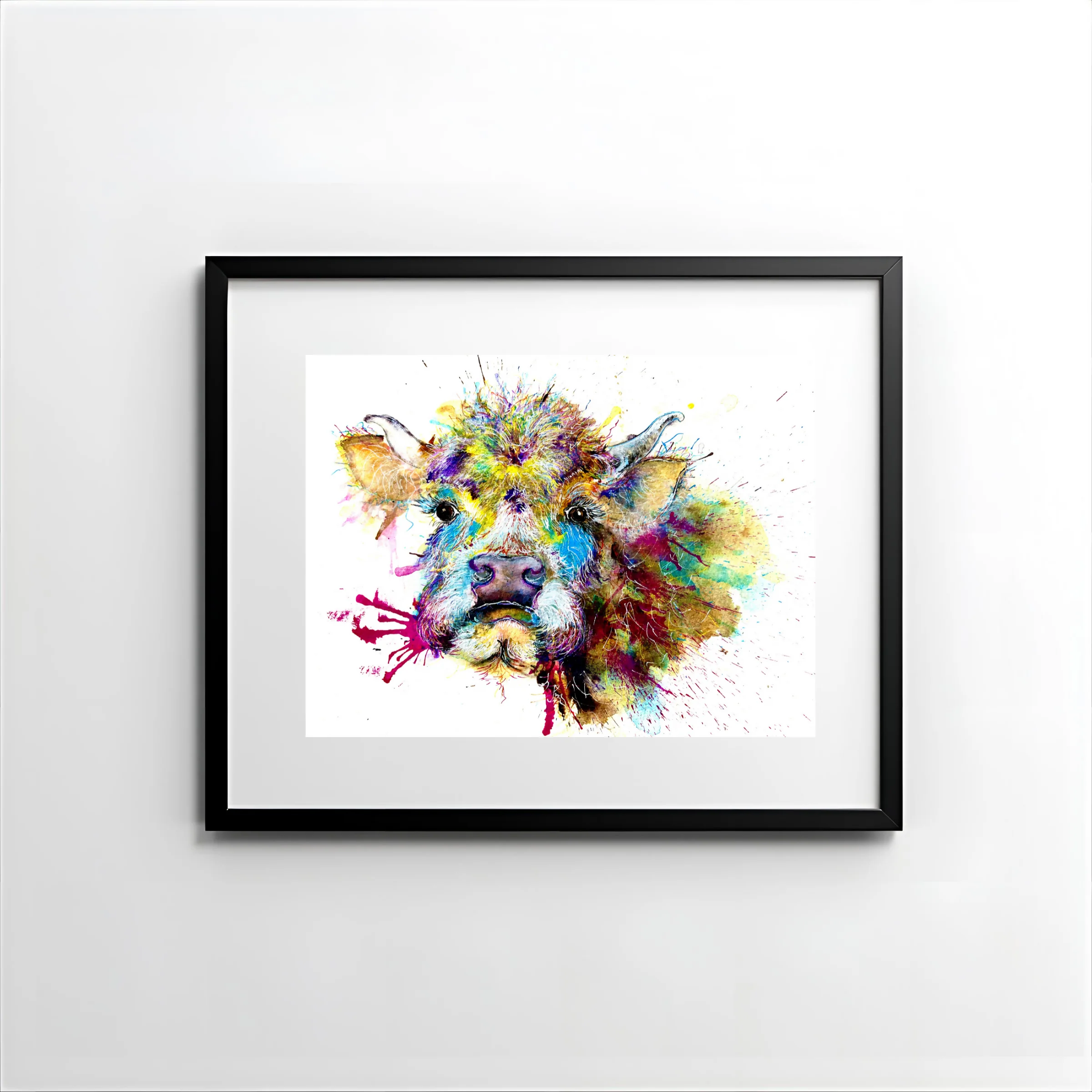 FINE ART PRINT OF BORIS THE BABY HIGHLAND COW, PART OF THE 'ANIMAL ART COLLECTION' - Image 2