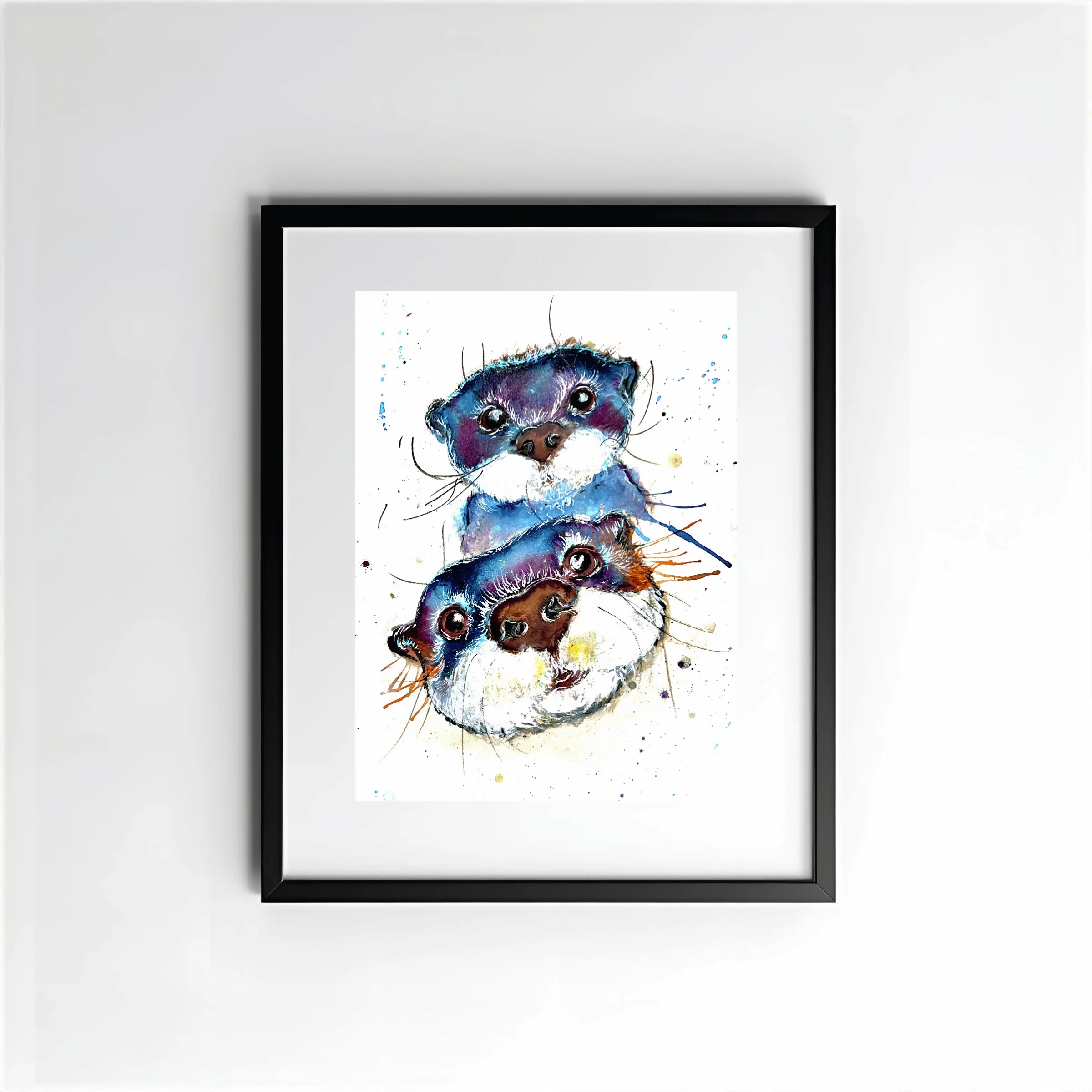 FINE ART PRINT OF THE OTTER DUO, PART OF THE 'ANIMAL ART COLLECTION' - Image 4