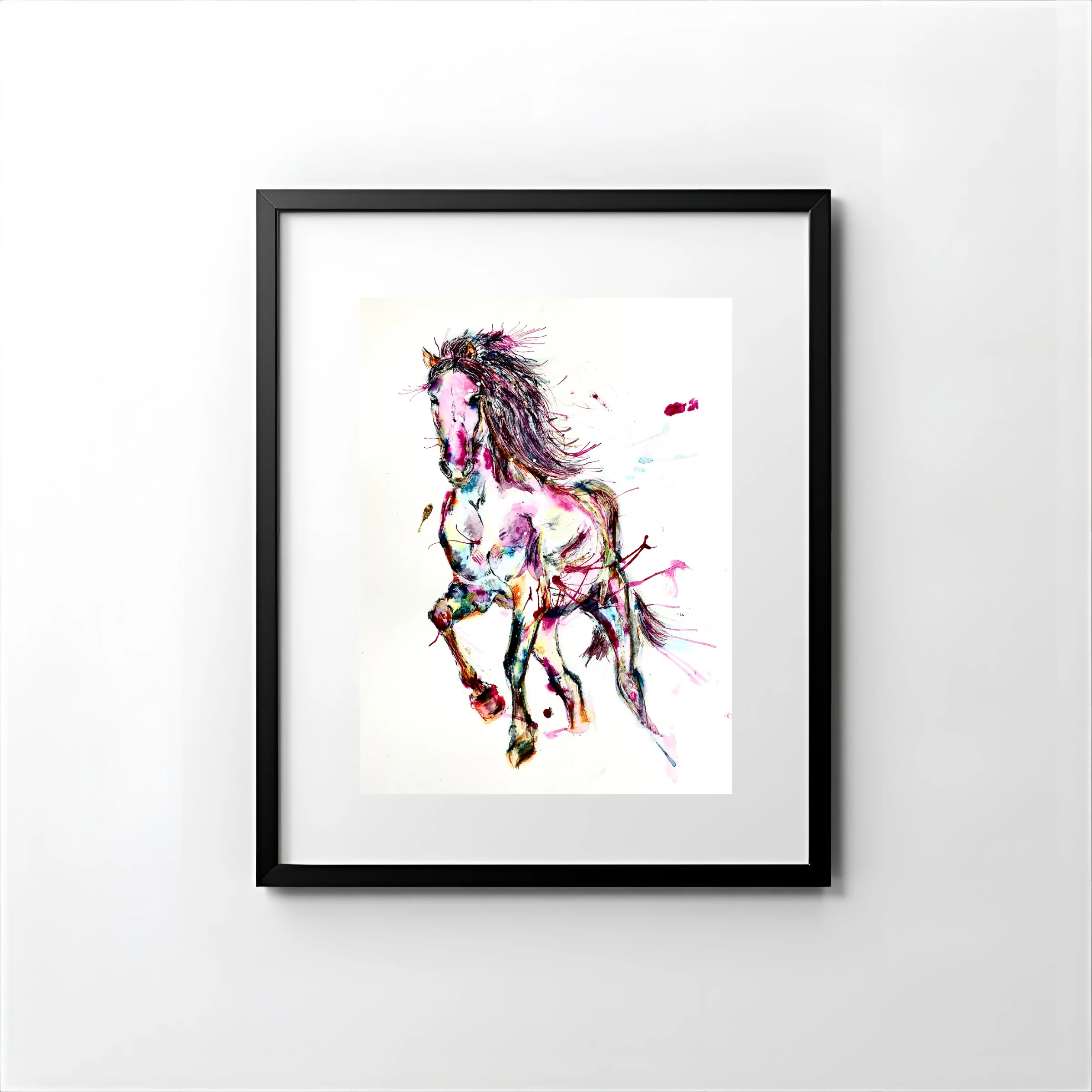 FINE ART PRINT OF PINK HORSE, PART OF THE 'ANIMAL ART COLLECTION' - Image 2